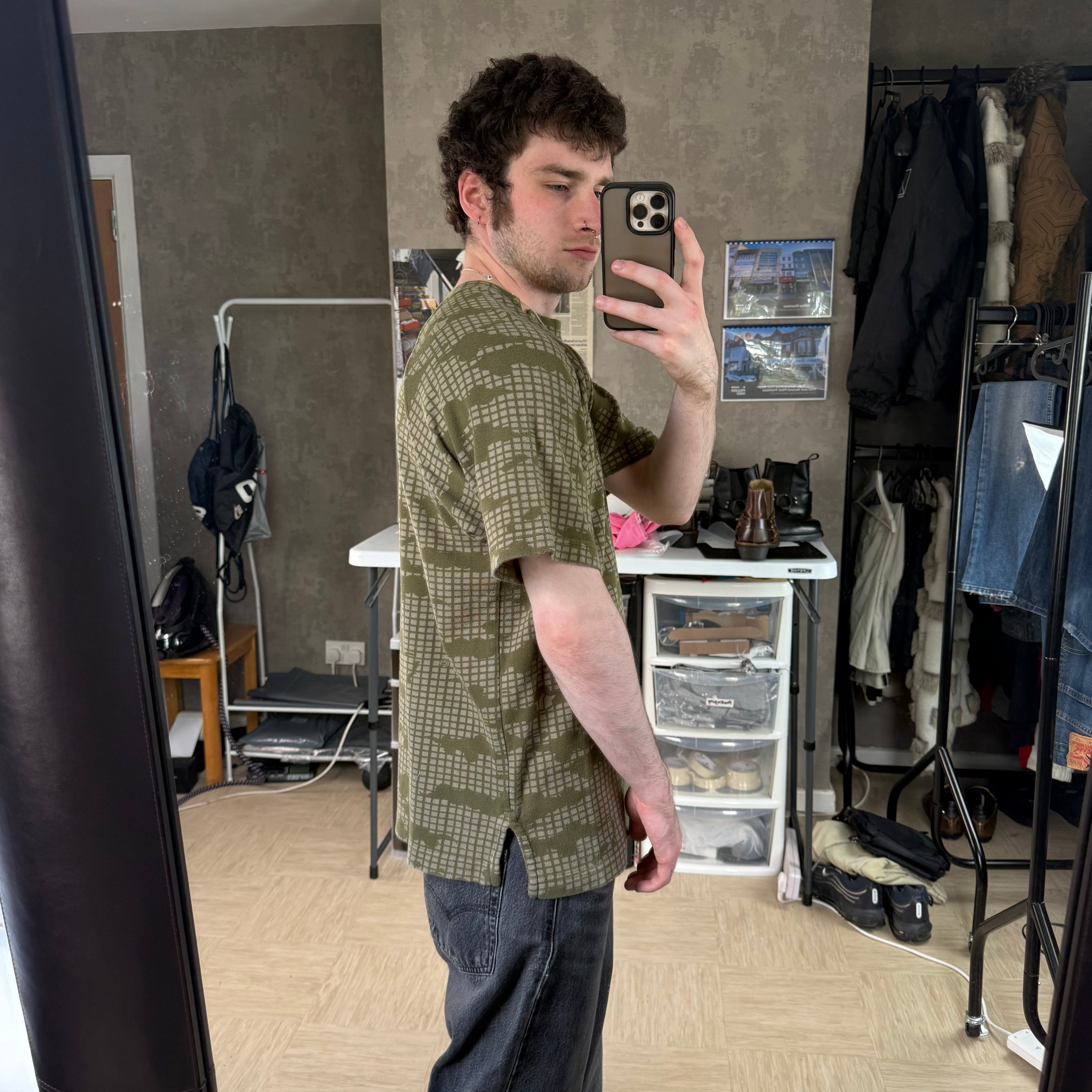 Maharishi 2000's jersey supremo camo print tee (M)