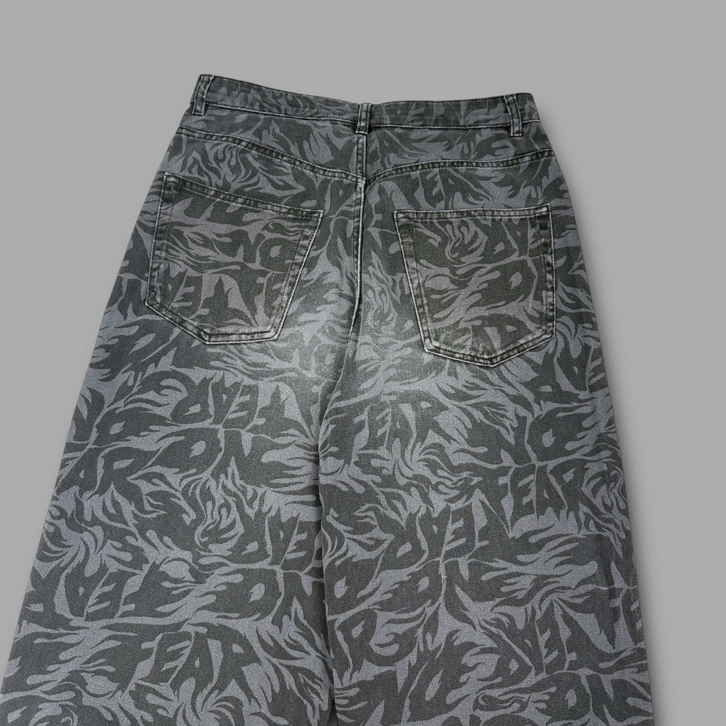 No fear 2000's baggy wide leg monogram trousers (S)