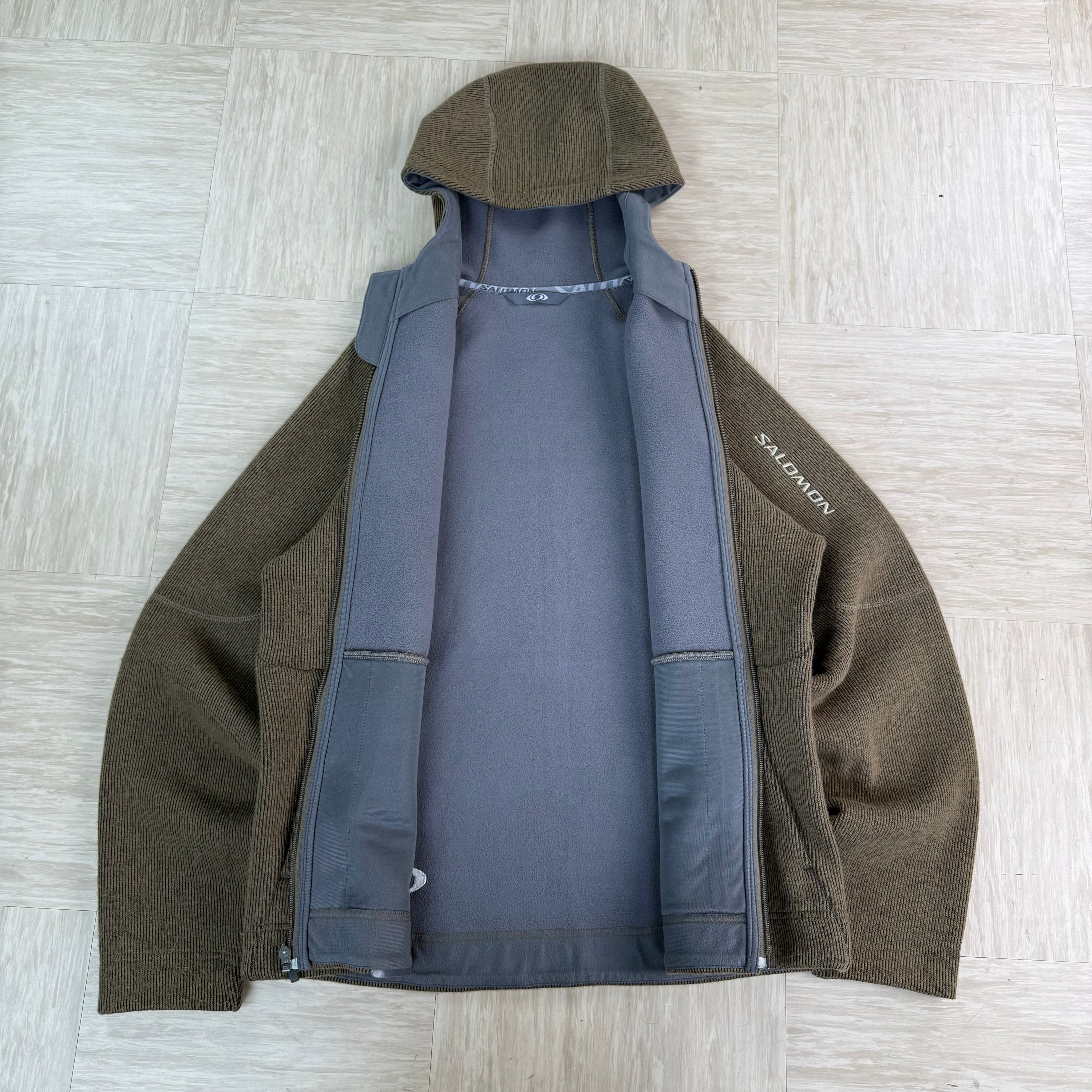Salomon 2006 technical panelled zip up ribbed hoodie (M)