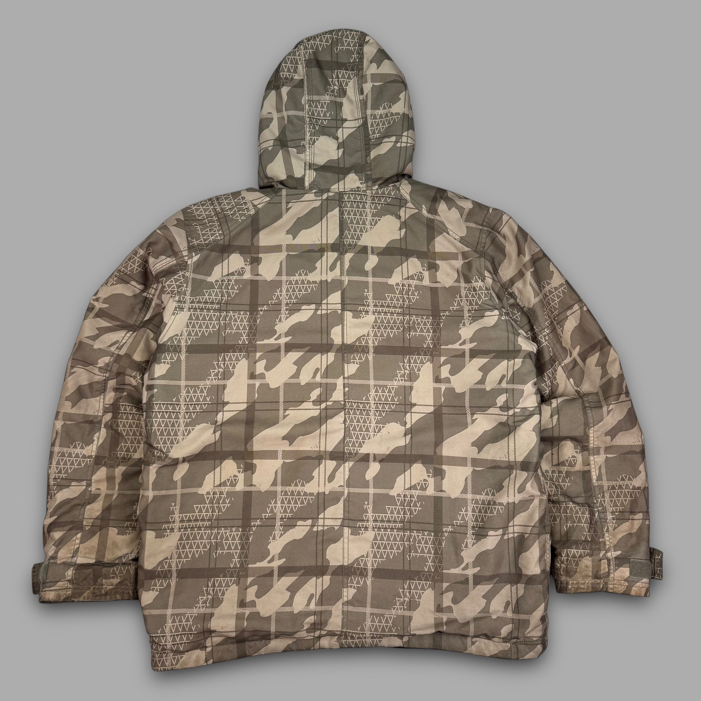 Quiksilver 2000's technical multi-pocket fleece lined softshell jacket (M)