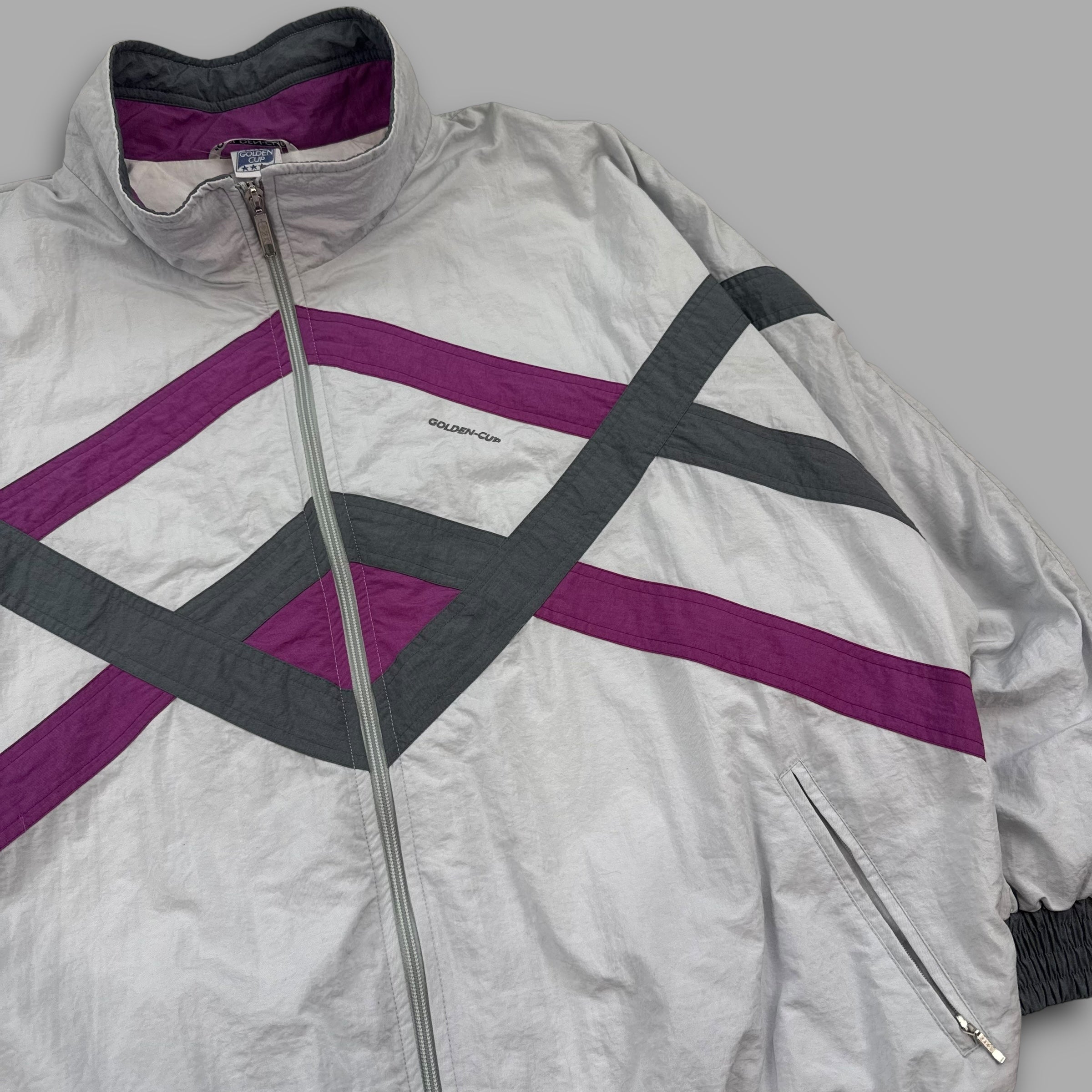 Golden cup 1990's boxy fit zip-up windbreaker (XL)