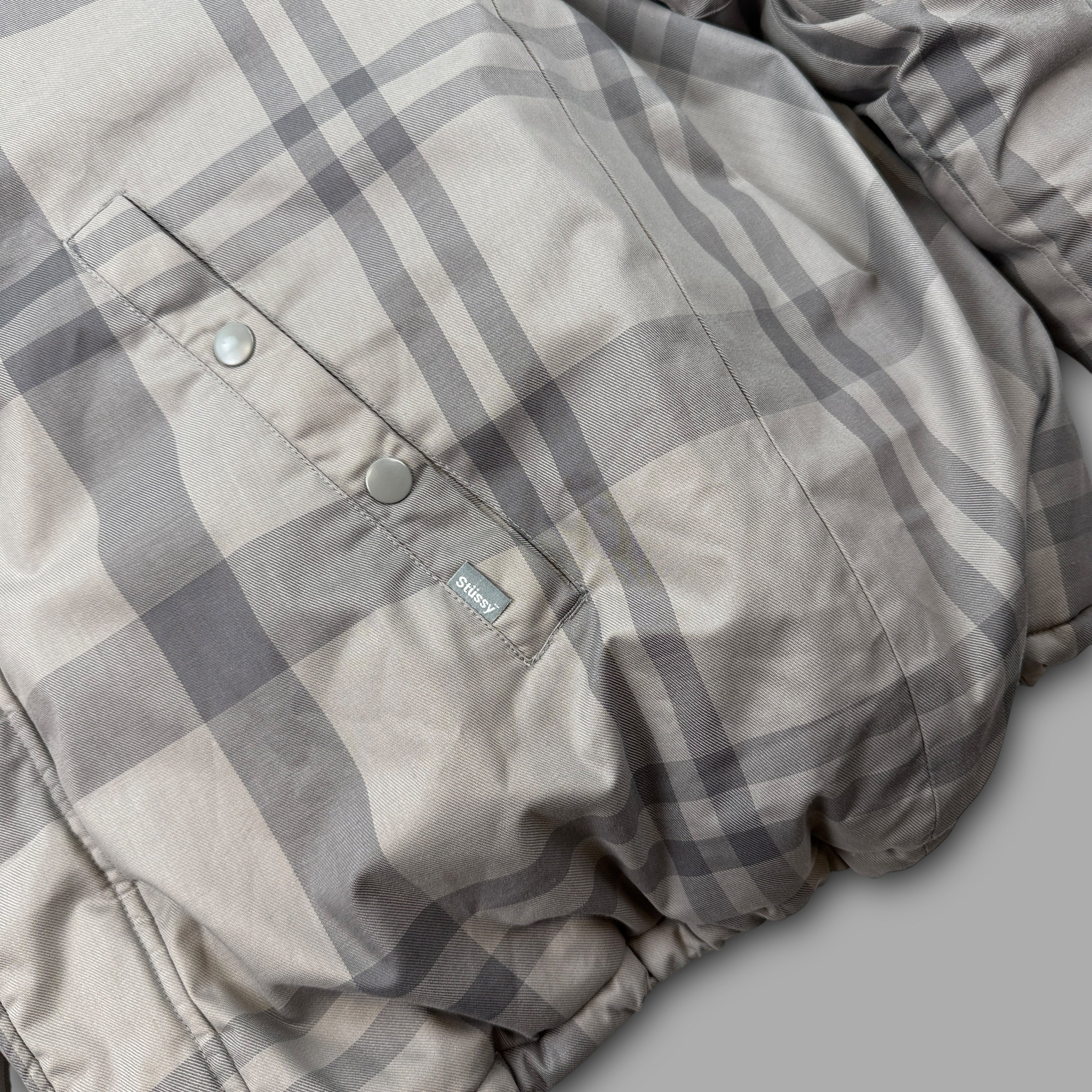 Stussy 2000's technical plaid downfilled soft shell jacket (M-L)