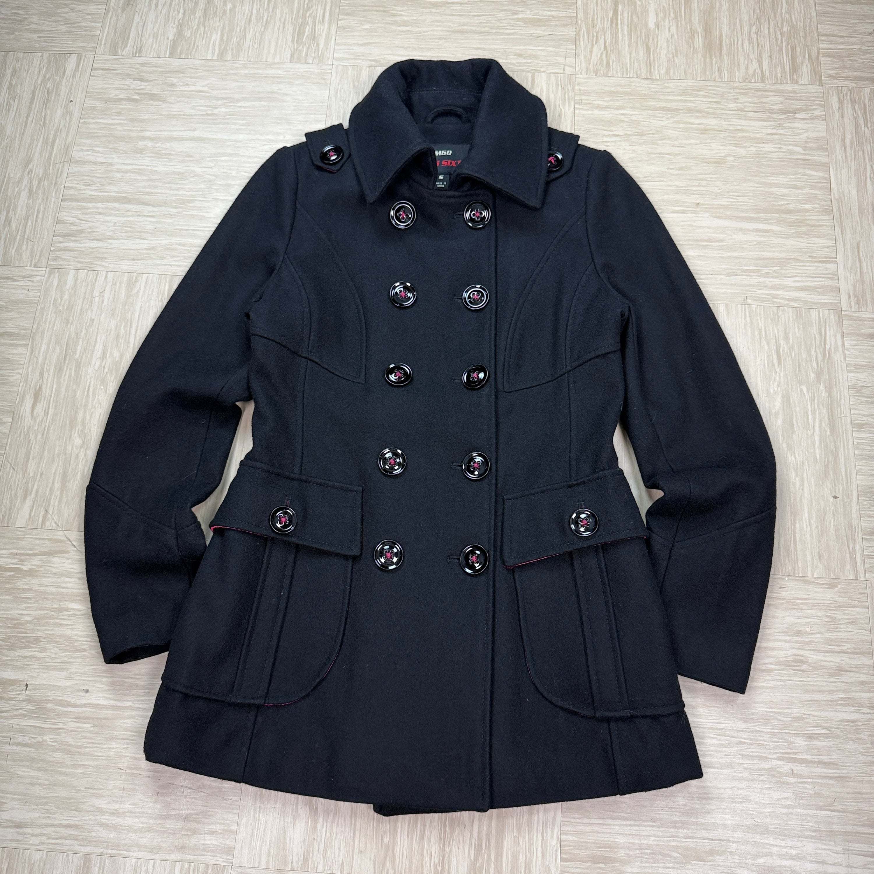 Miss Sixty 2000's wide collar button up wool peacoat (S) wms