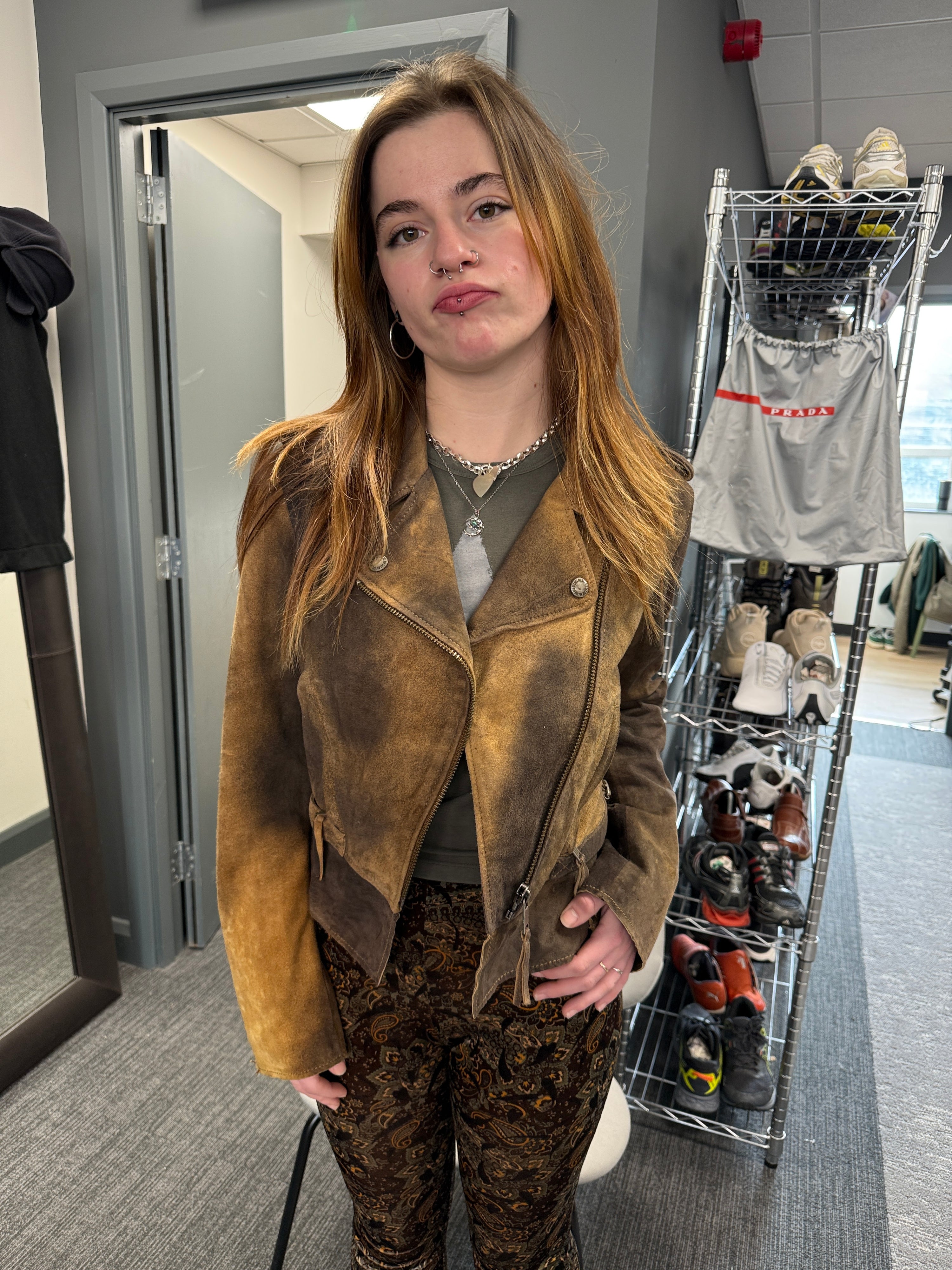 Diesel 2000's leather lambskin asymmetrical zip biker jacket (S) wms