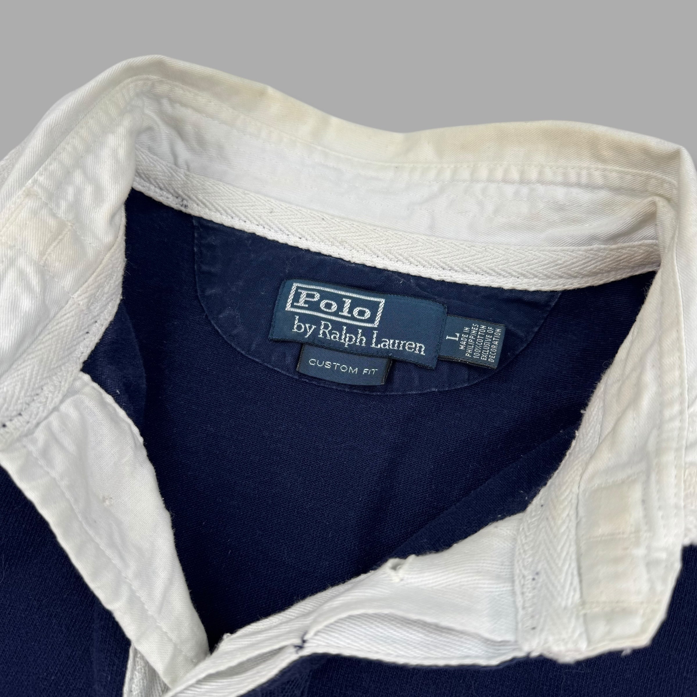 Ralph Lauren 2000's embroidered big pony rugby polo shirt (L)