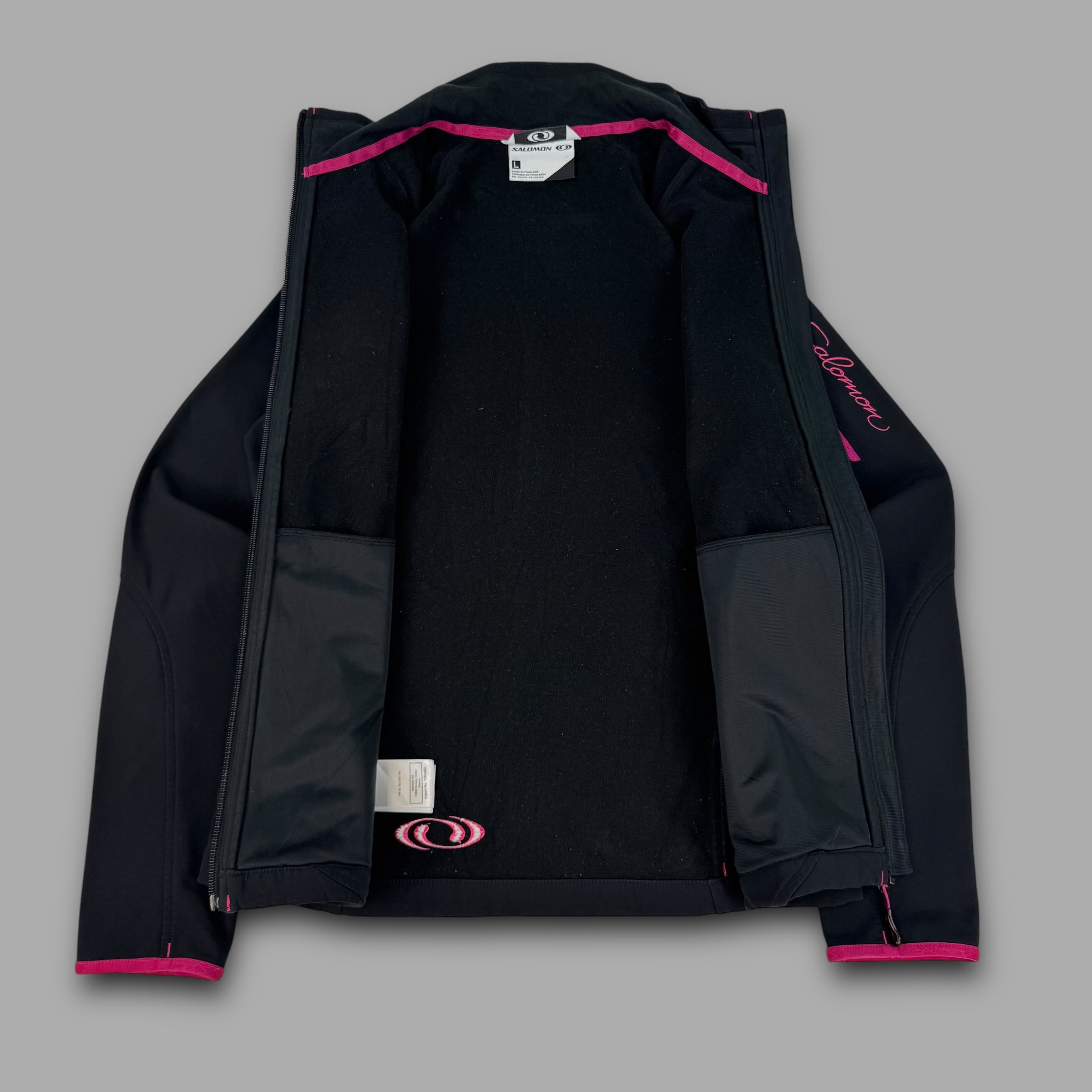 Salomon 2012 embroidered spellout zip up midlayer jacket (L) wms