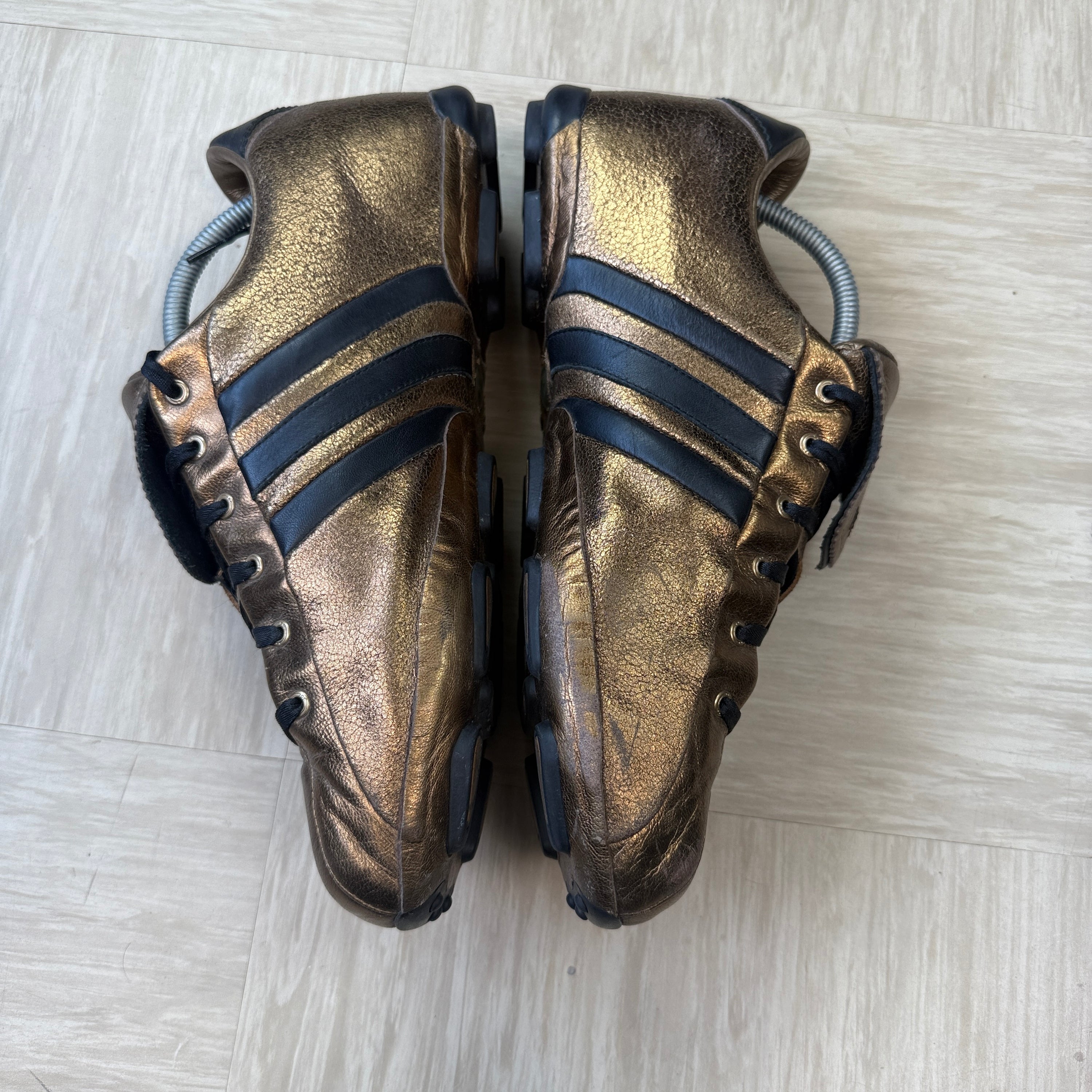 Adidas x Yohji Yamamoto 2007 metallic gold field trainers (UK10)