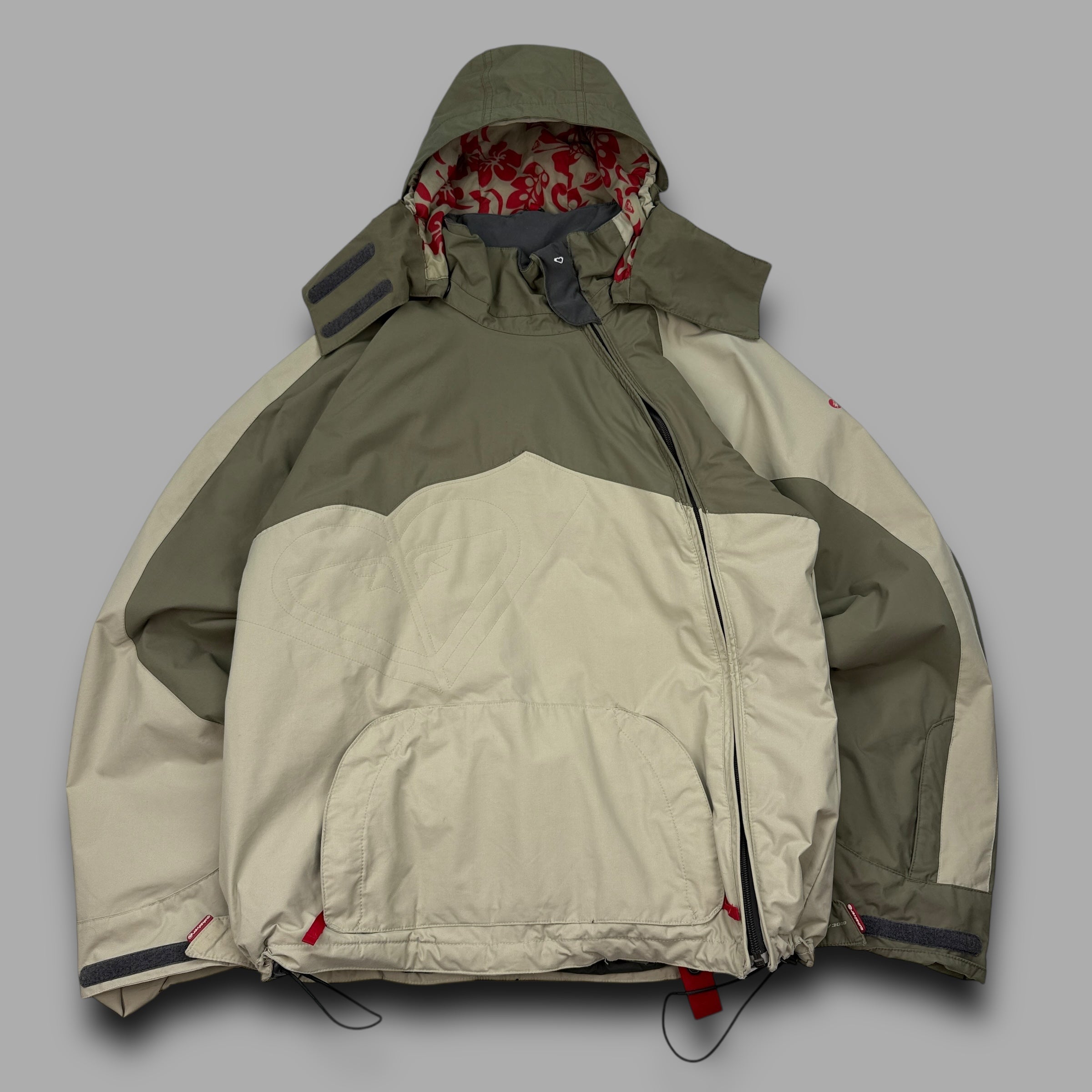 Quiksilver x Roxy 2000's technical asymmetrical zip softshell ski jacket (S-M)