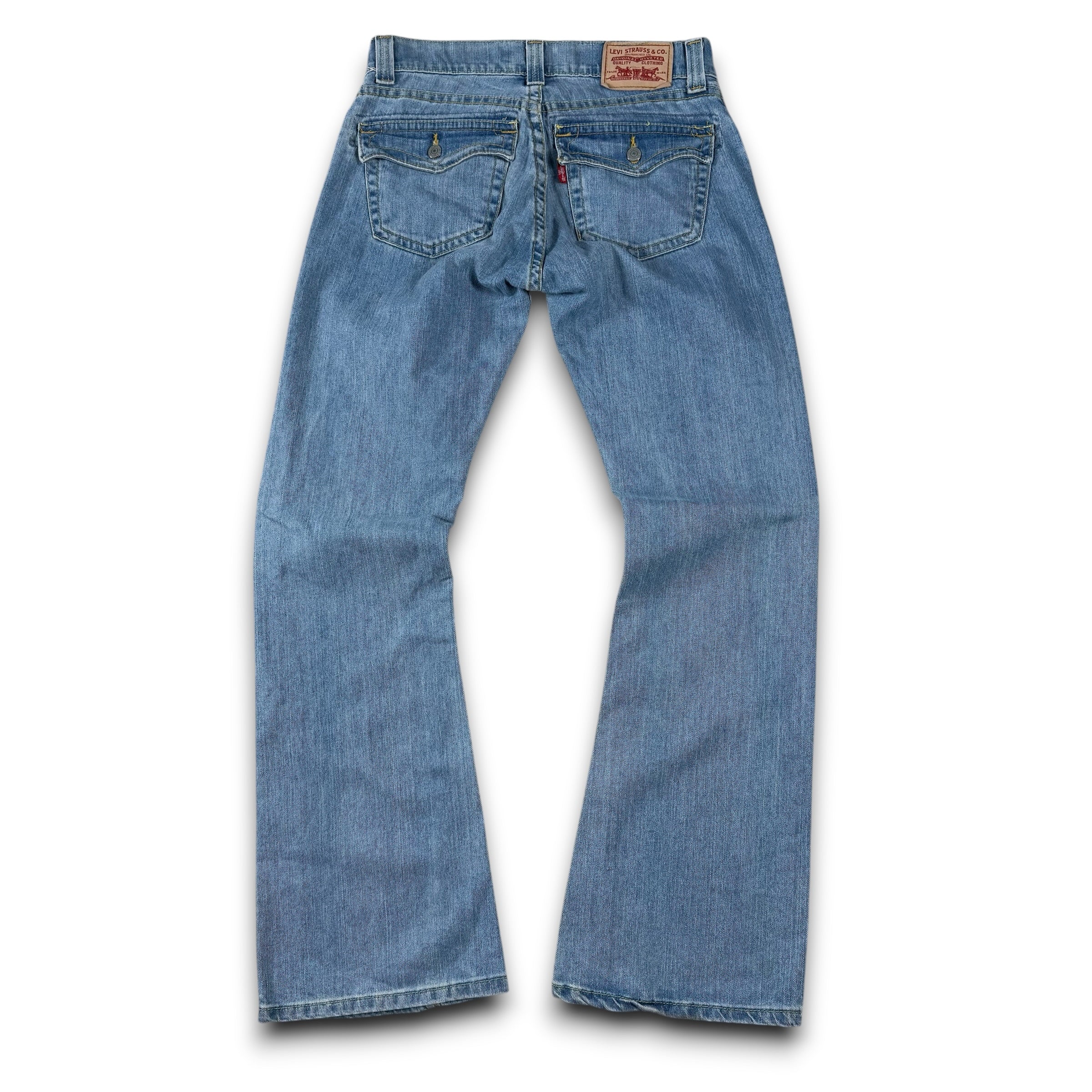 Levi's 542 2000's low waisted faded light denim flare jeans (S)