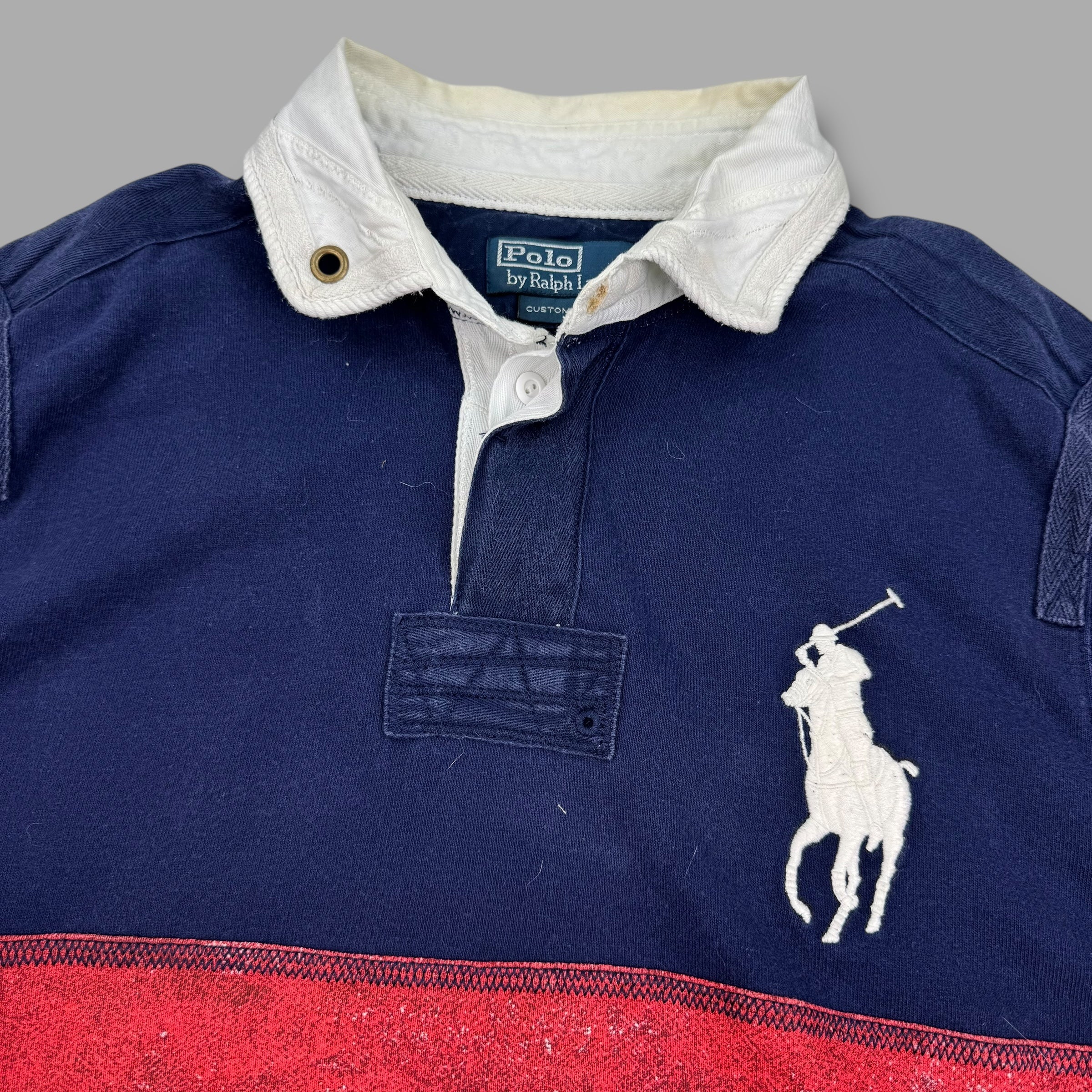 Ralph Lauren 2000's embroidered big pony rugby polo shirt (L)