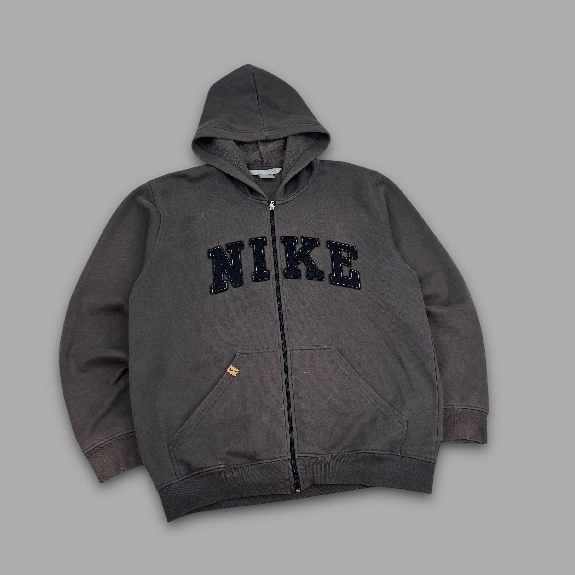 Nike 2000's graphic spellout embroidered zip up hoodie (M)