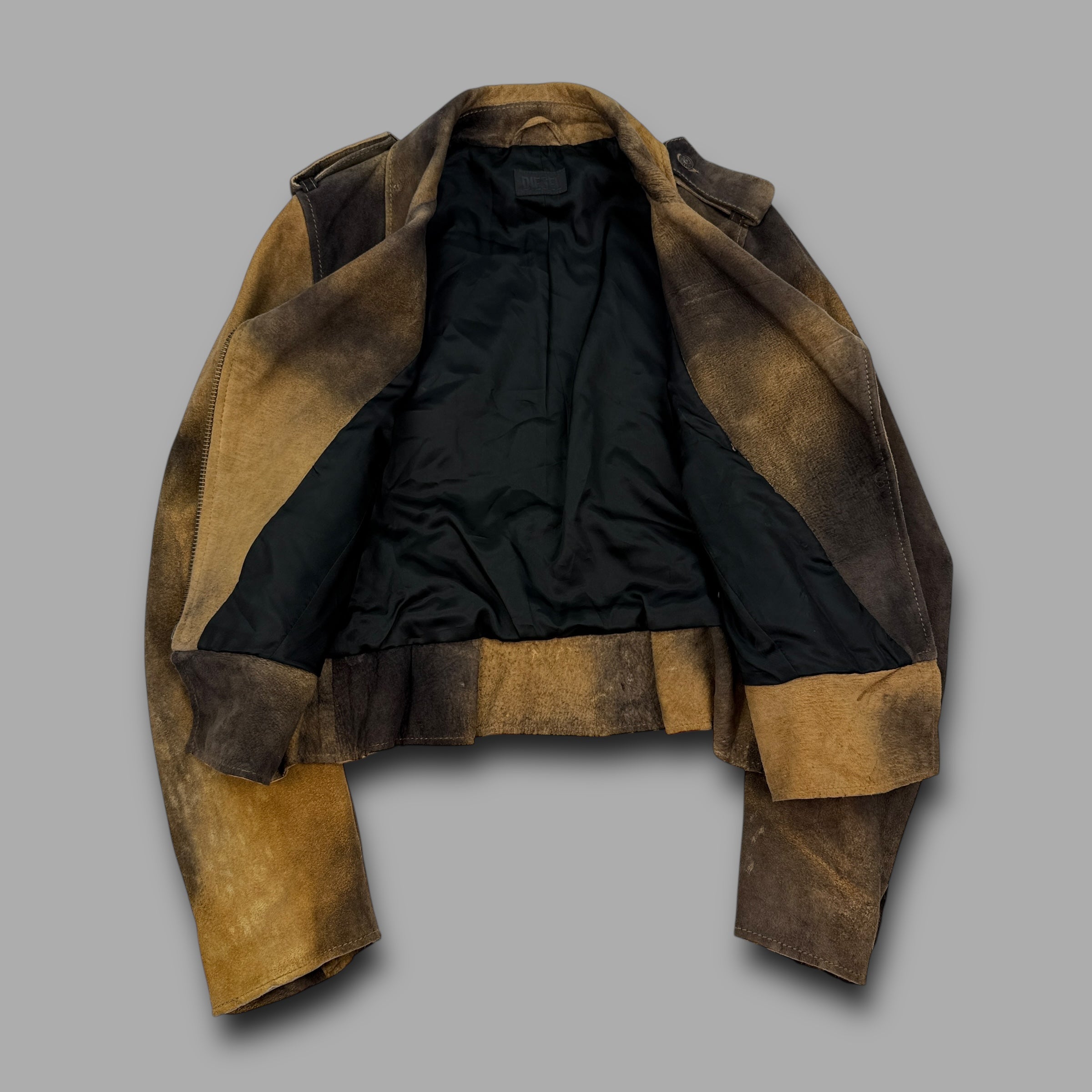 Diesel 2000's leather lambskin asymmetrical zip biker jacket (S) wms