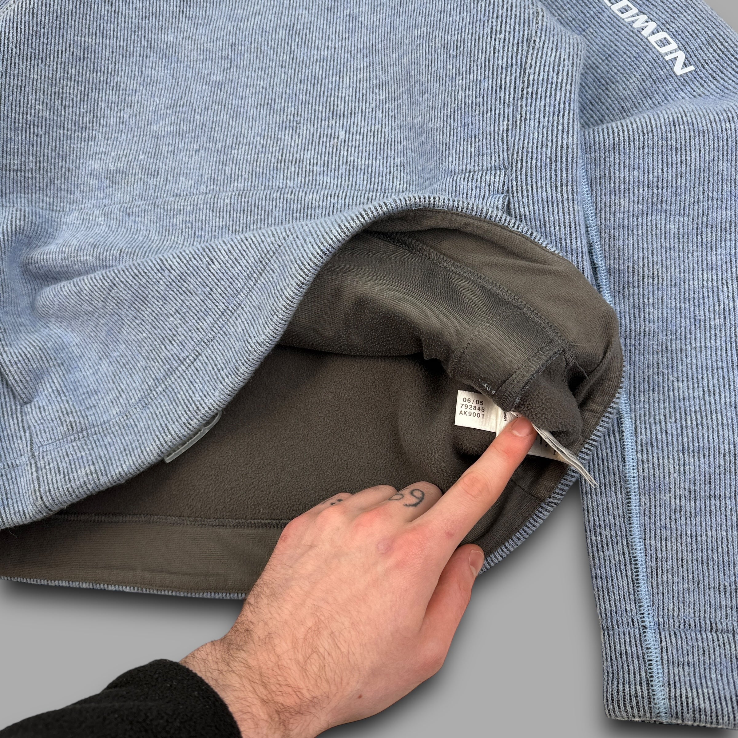 Salomon 2005 technical fleece lined ribbed knit pullover hoodie (S)