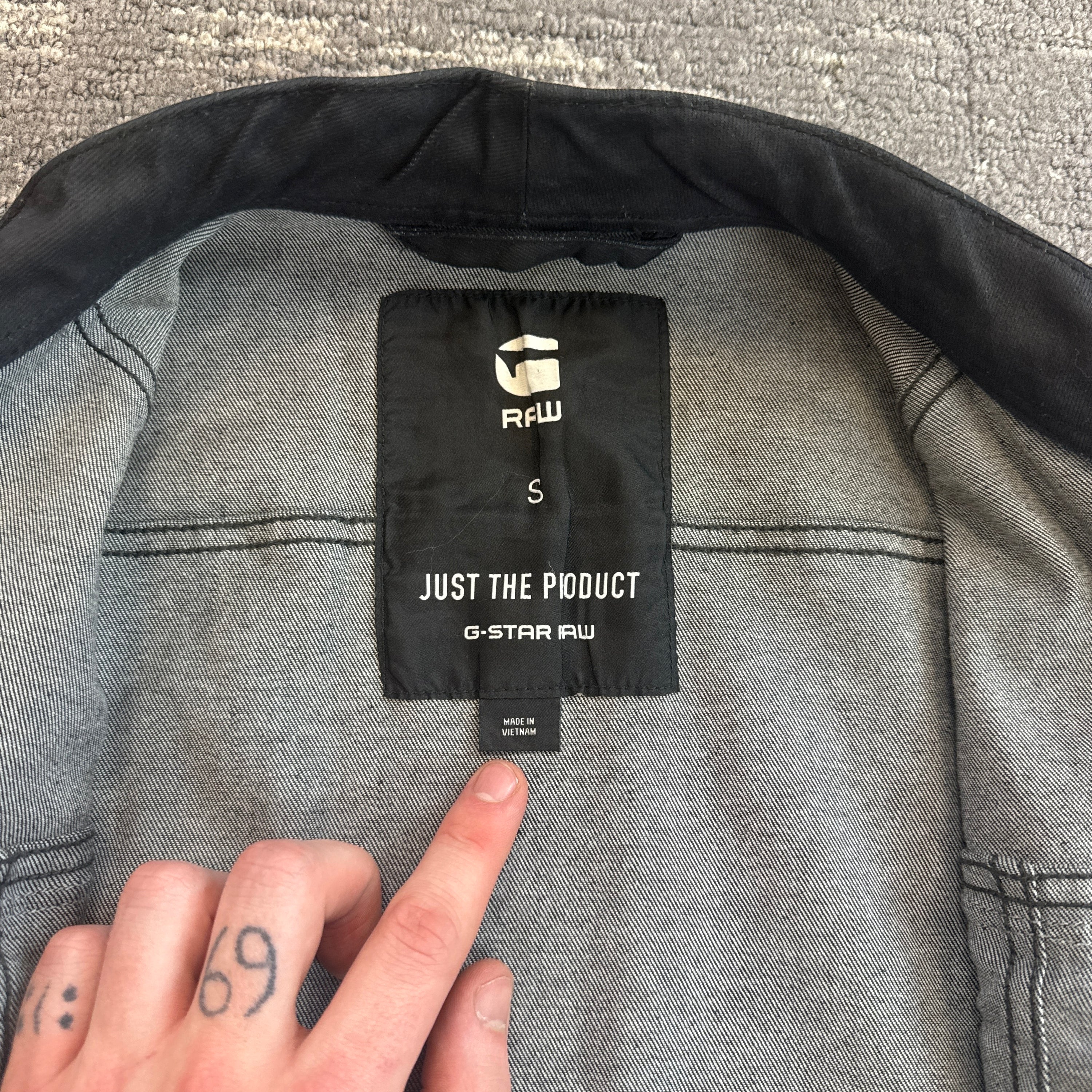 Gstar RAW multi-pocket zip up military wax jacket (S)