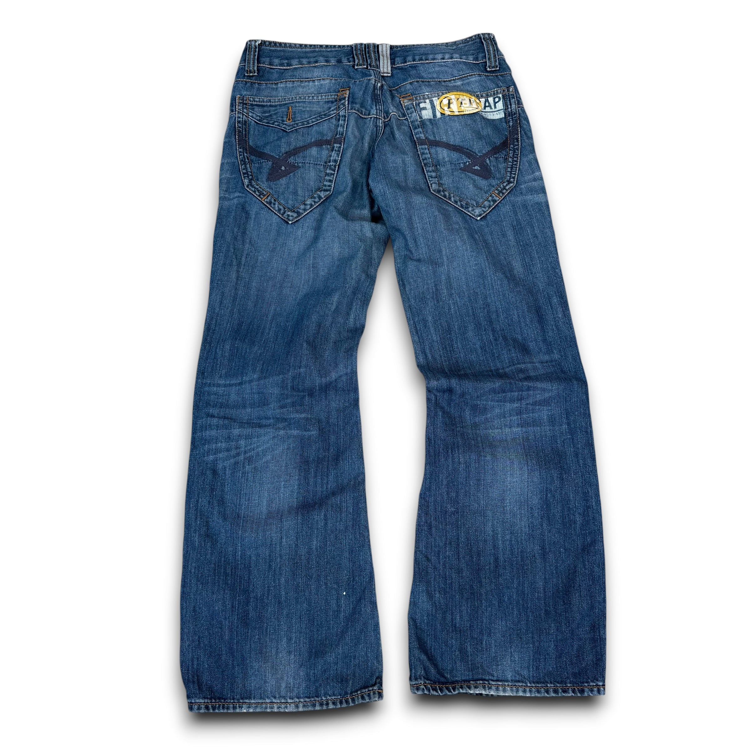 Firetrap black seal 2000's contrast stitch denim bootcut jeans (S)