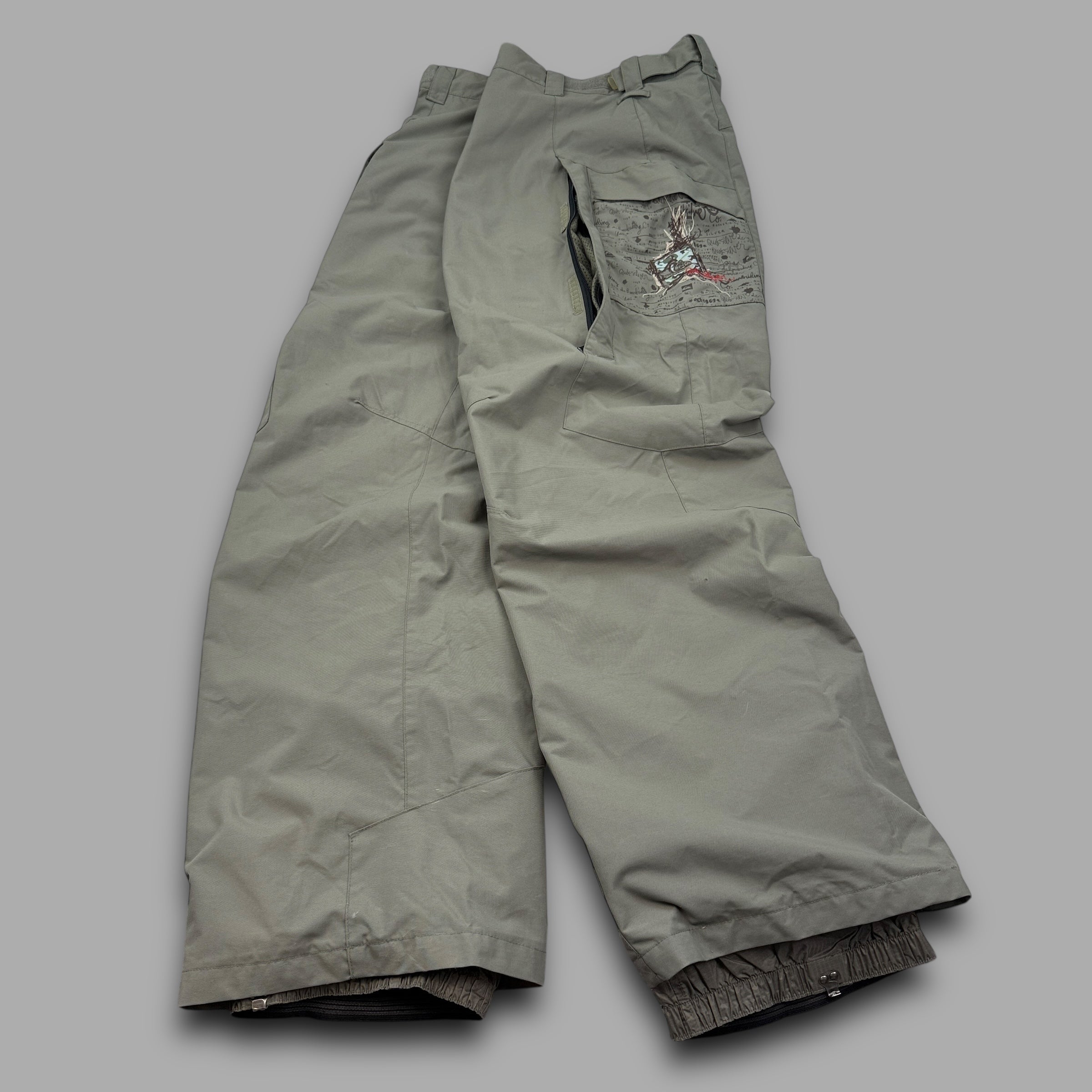 Quiksilver x-series 2000's technical baggy ski sallopettes (L)