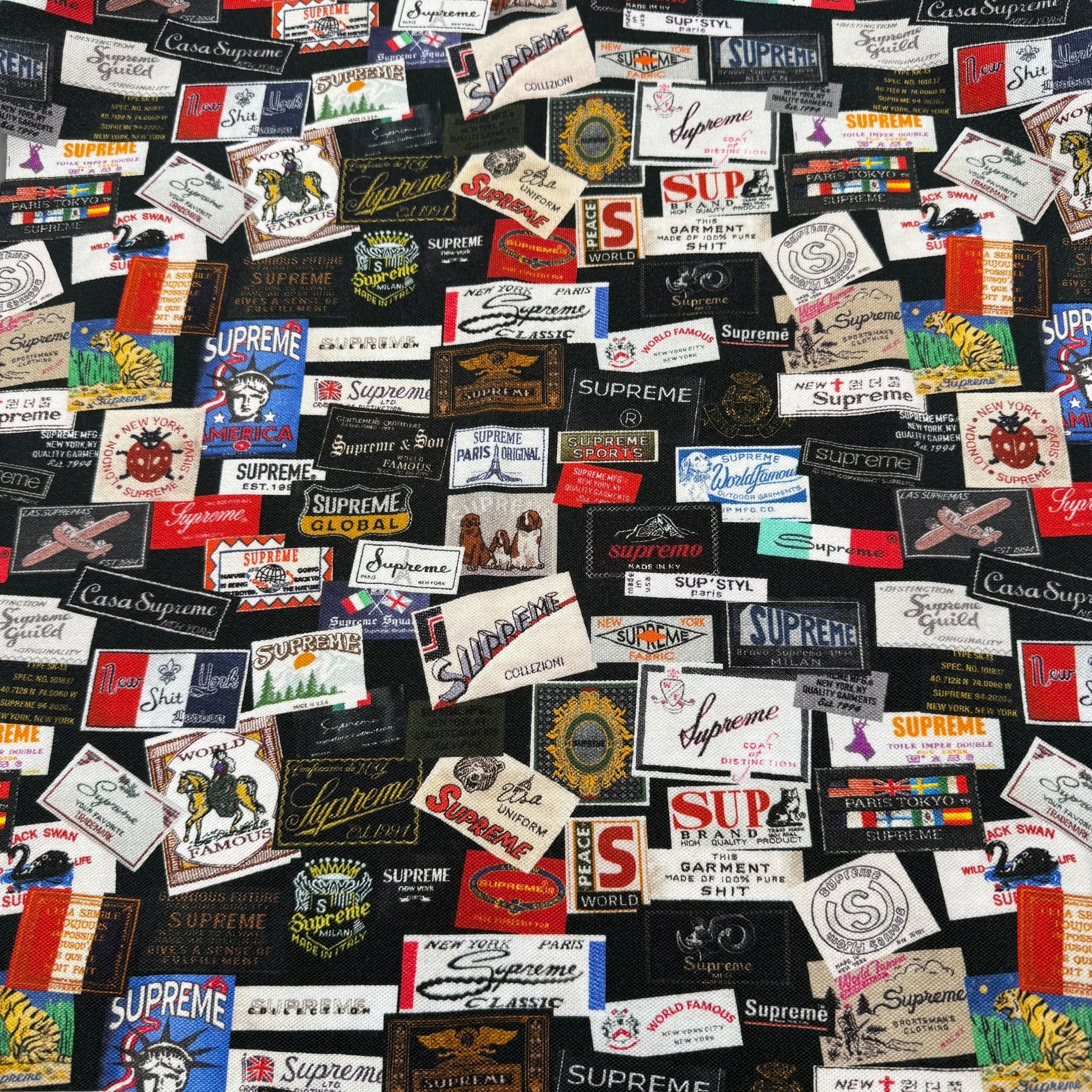 Supreme SS21 monogram labels polo shirt (XL)