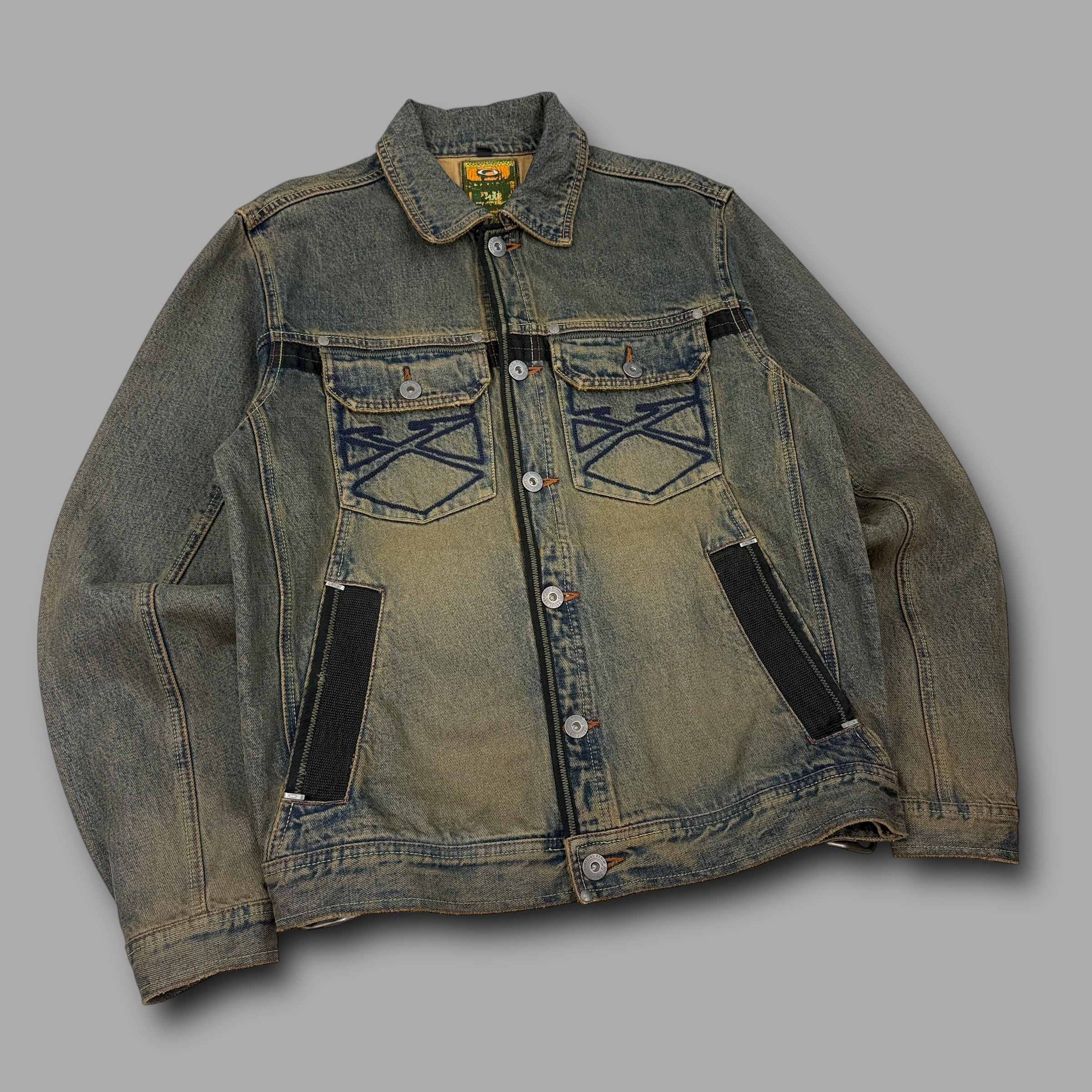 Oakley X-metal 2000's reinforced industrial denim salvage jacket (M)
