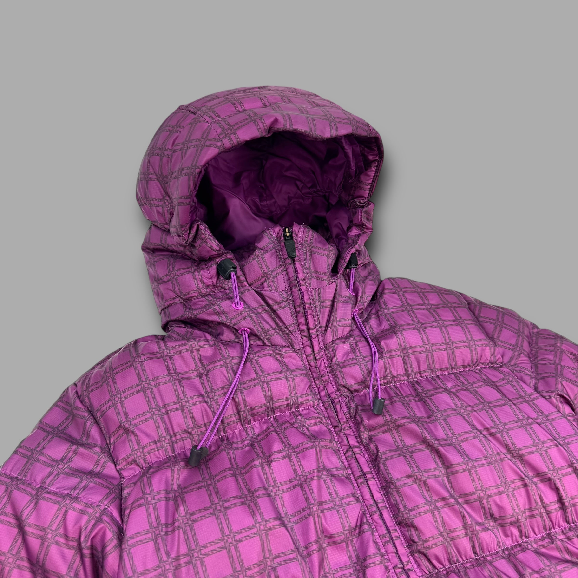 Nike 2000's technical plaid downfilled puffer jacket (M)