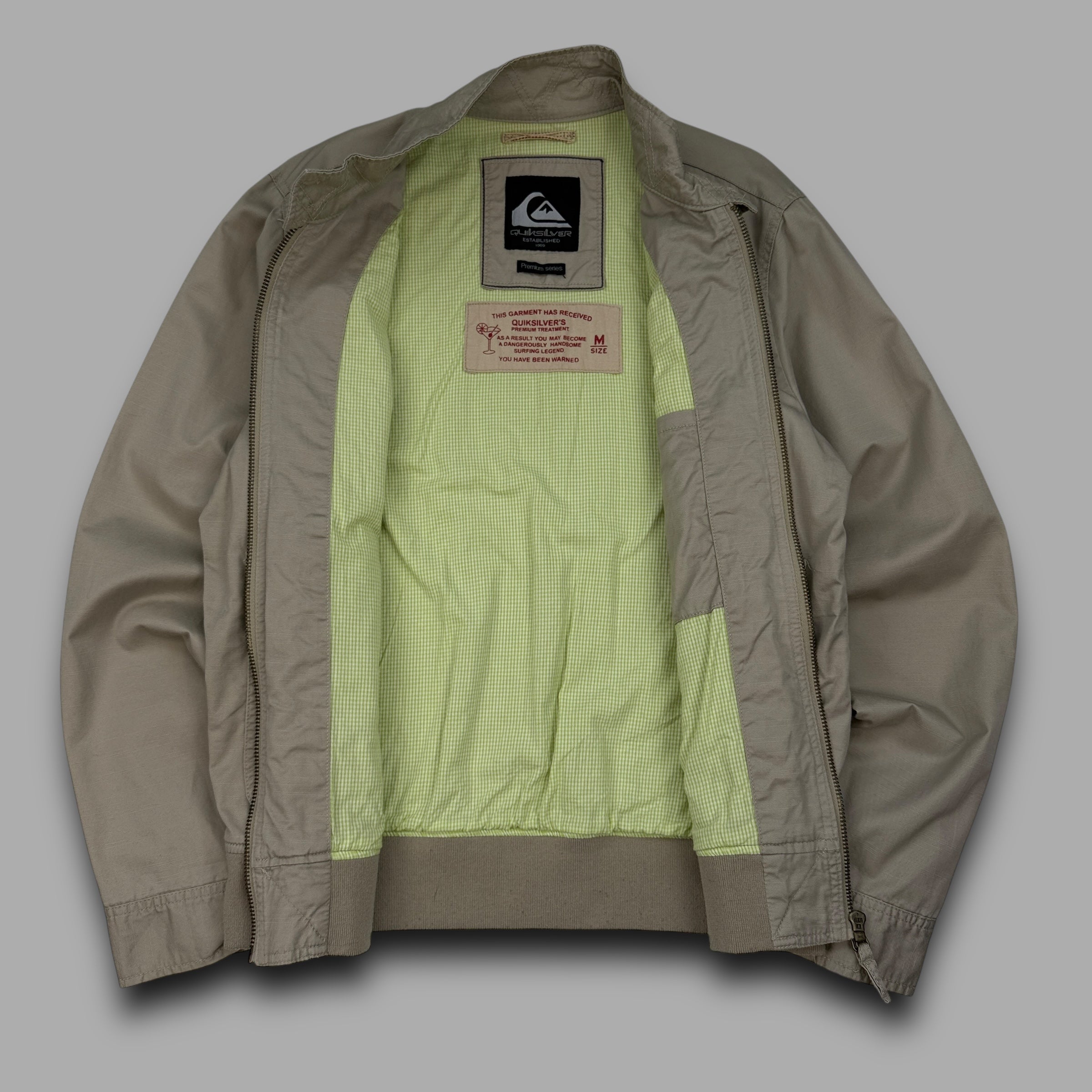 Quiksilver 2000's technical dual pocket harrington coach jacket (M)