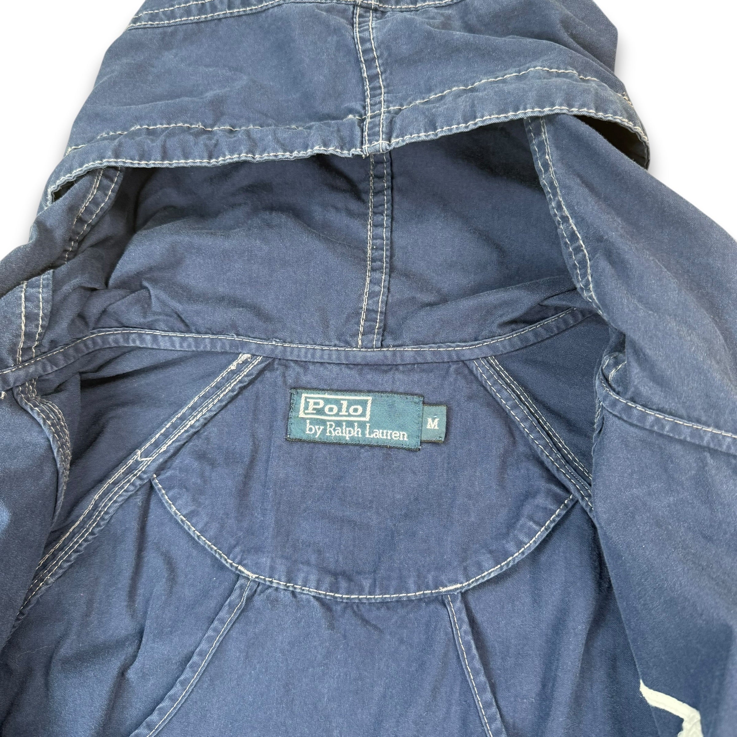 Ralph Lauren 2000's contrast stitch embroidered big pony zip up jacket (M)