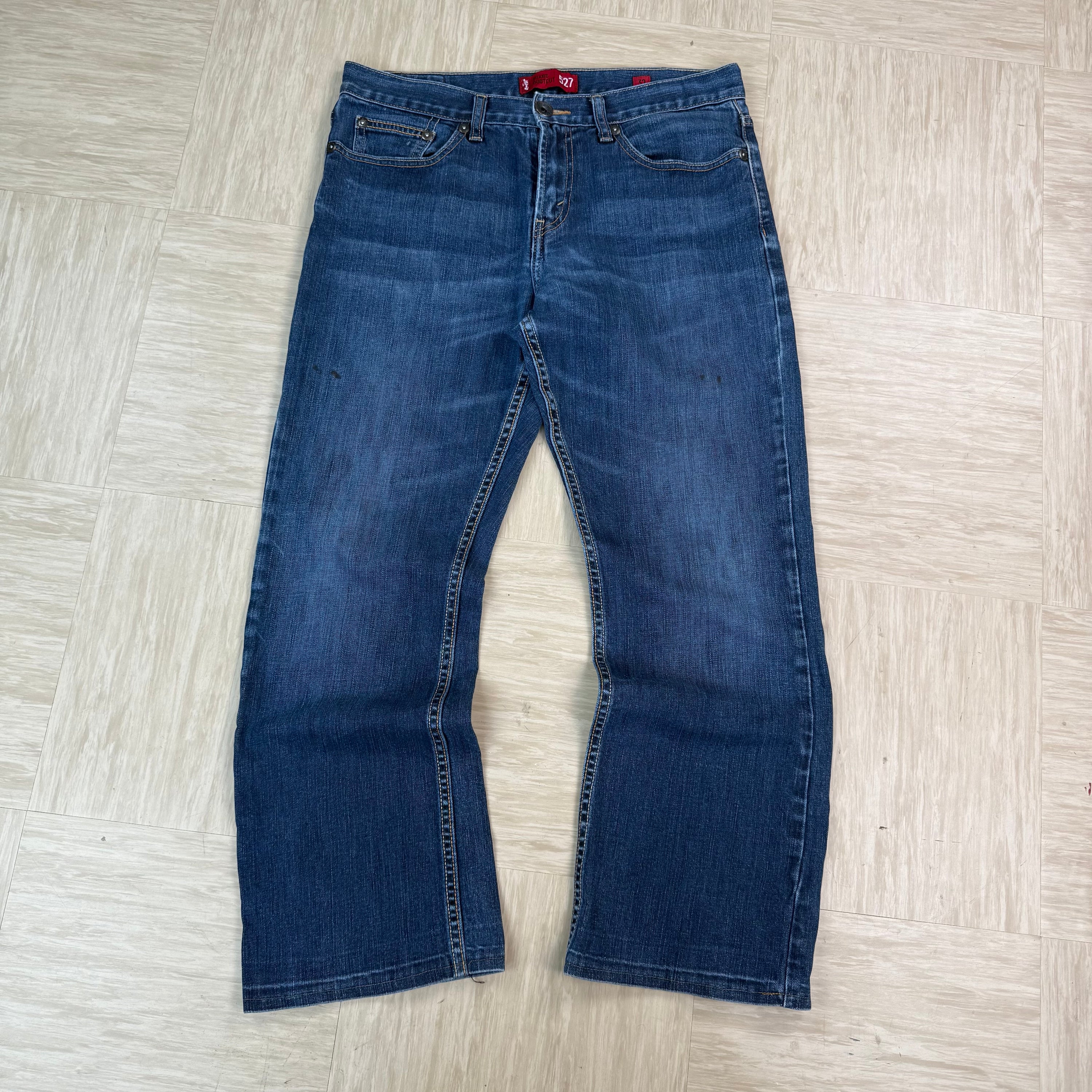 Levi's 527 2000's relaxed bootcut worn denim jeans (S)