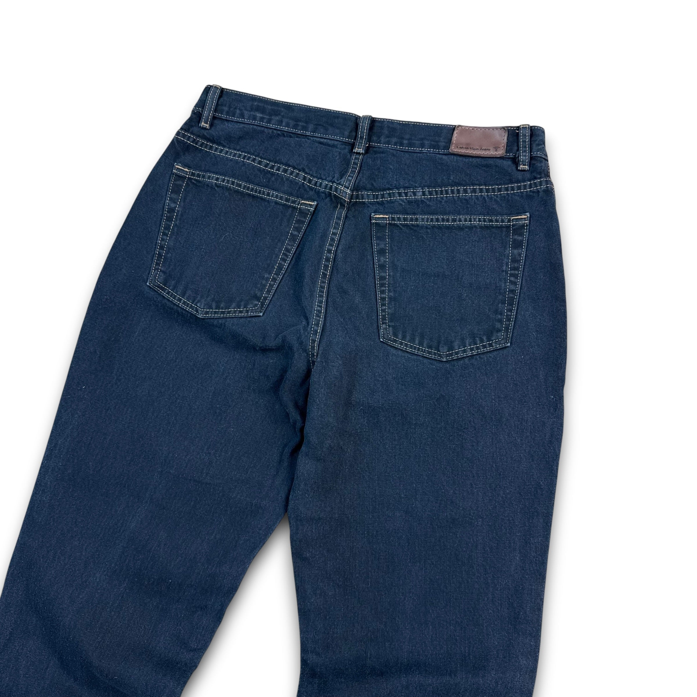 Calvin Klein 2000's black relaxed denim bootcut jeans (S)