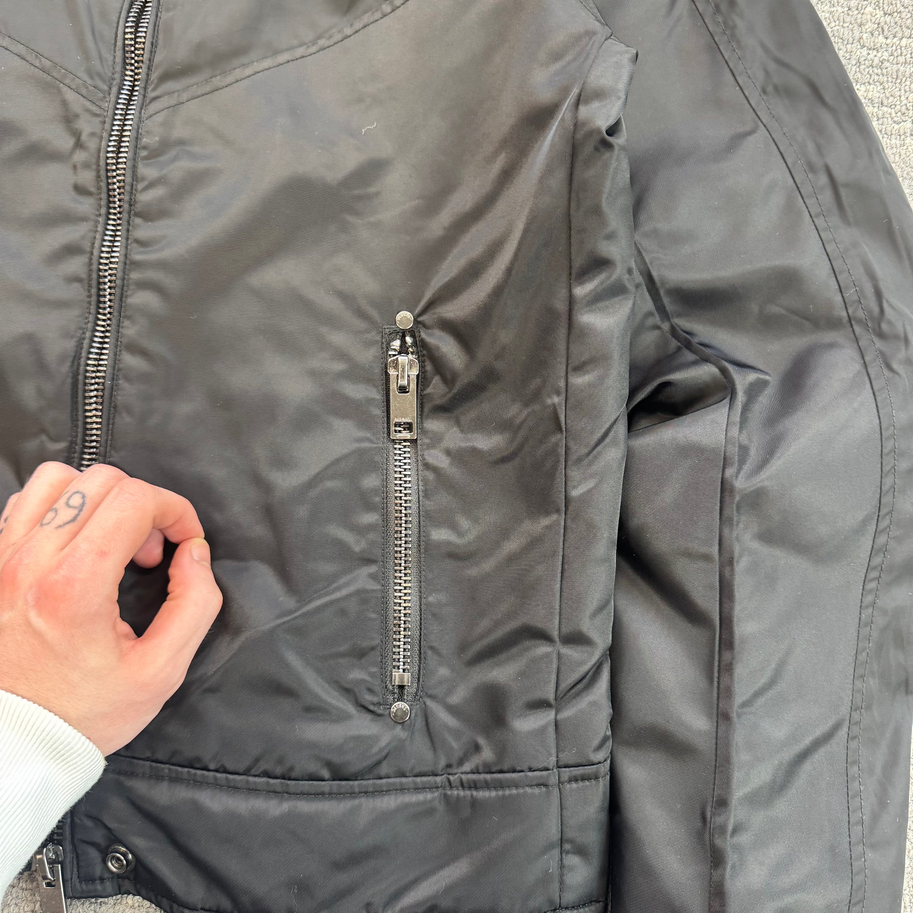 Diesel 2000's technical nylon fitted biker jacket (L)