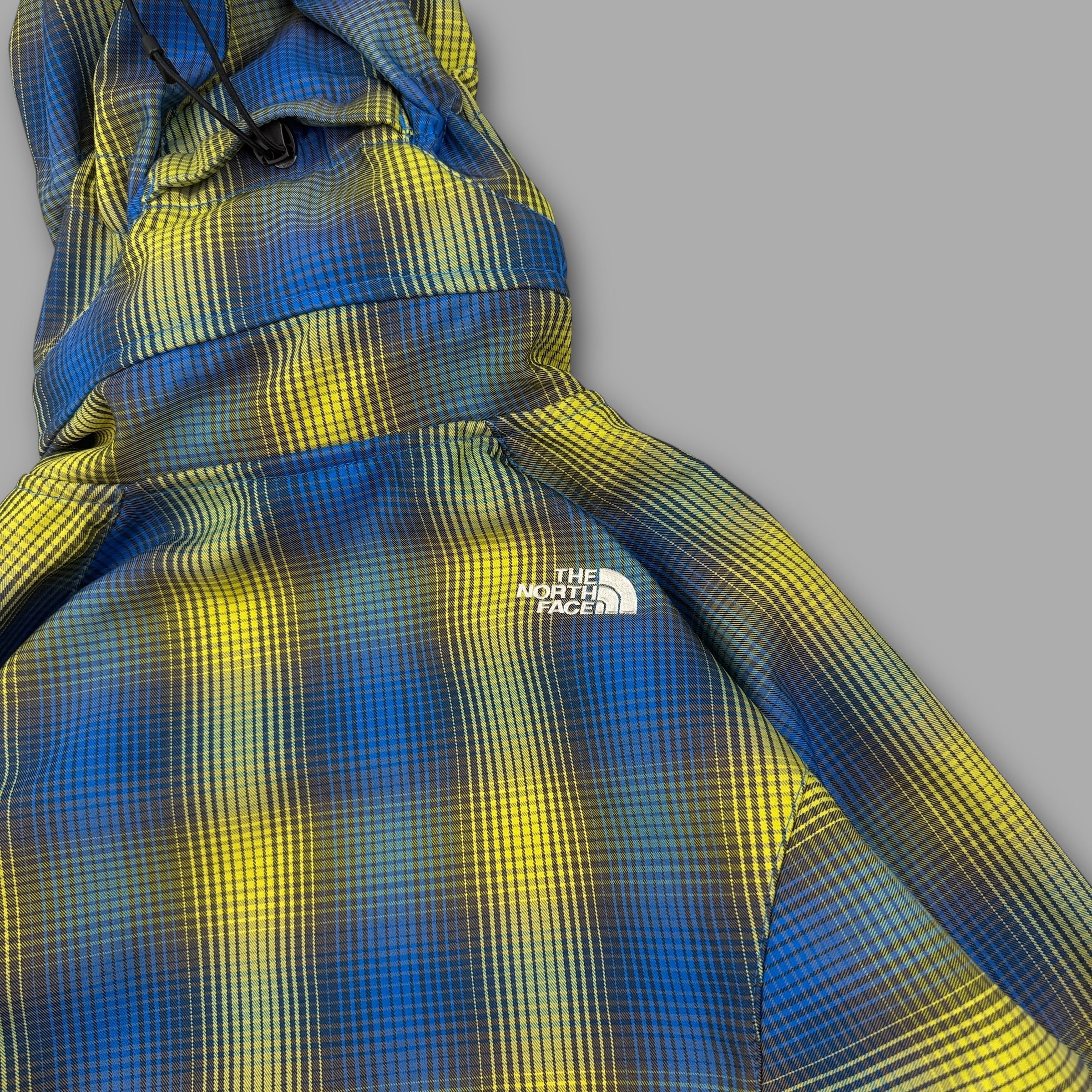 The north face 2005 technical plaid fleece lined softshell jacket (M) wms