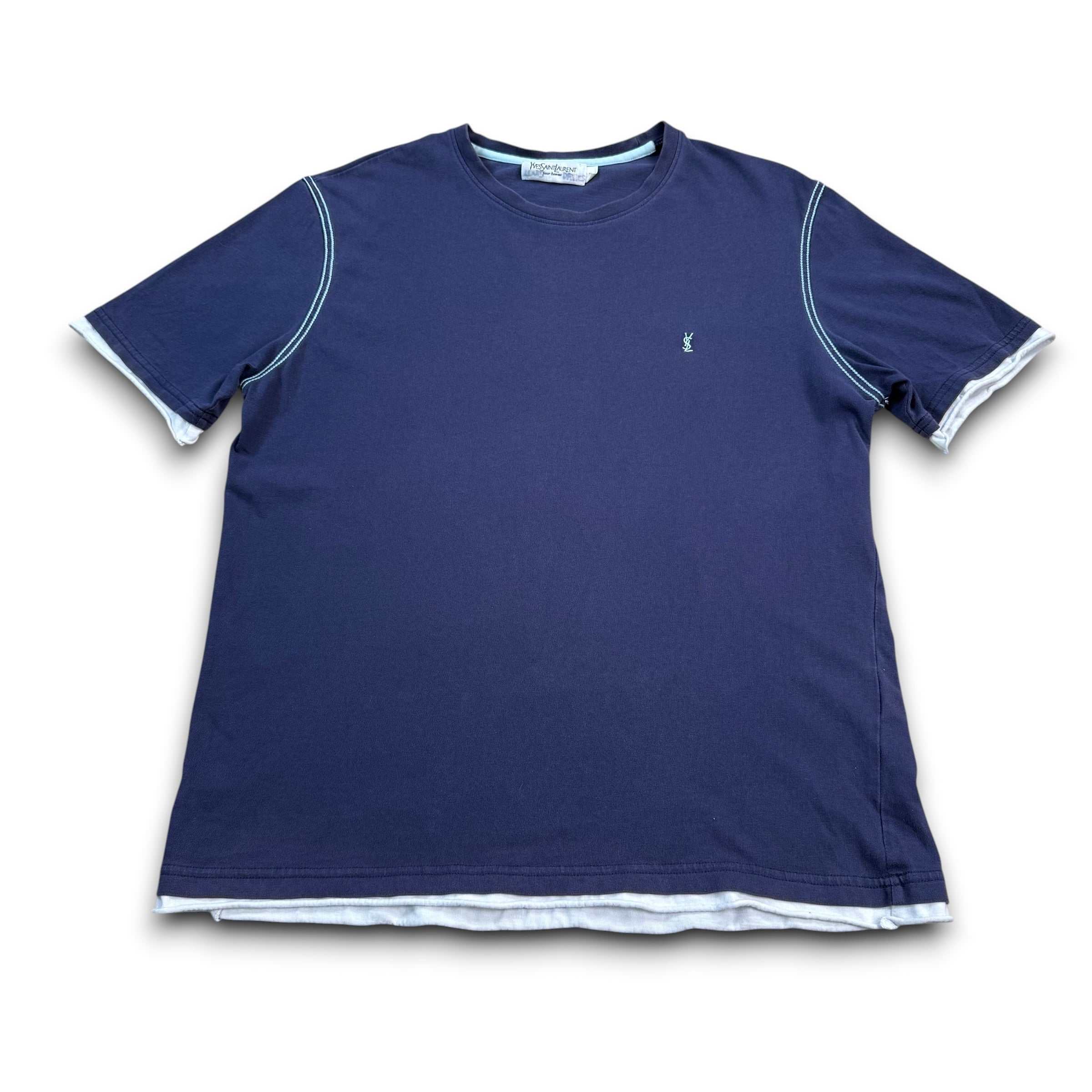 Yves saint laurent 2000's embroidered YSL cotton tee (M)