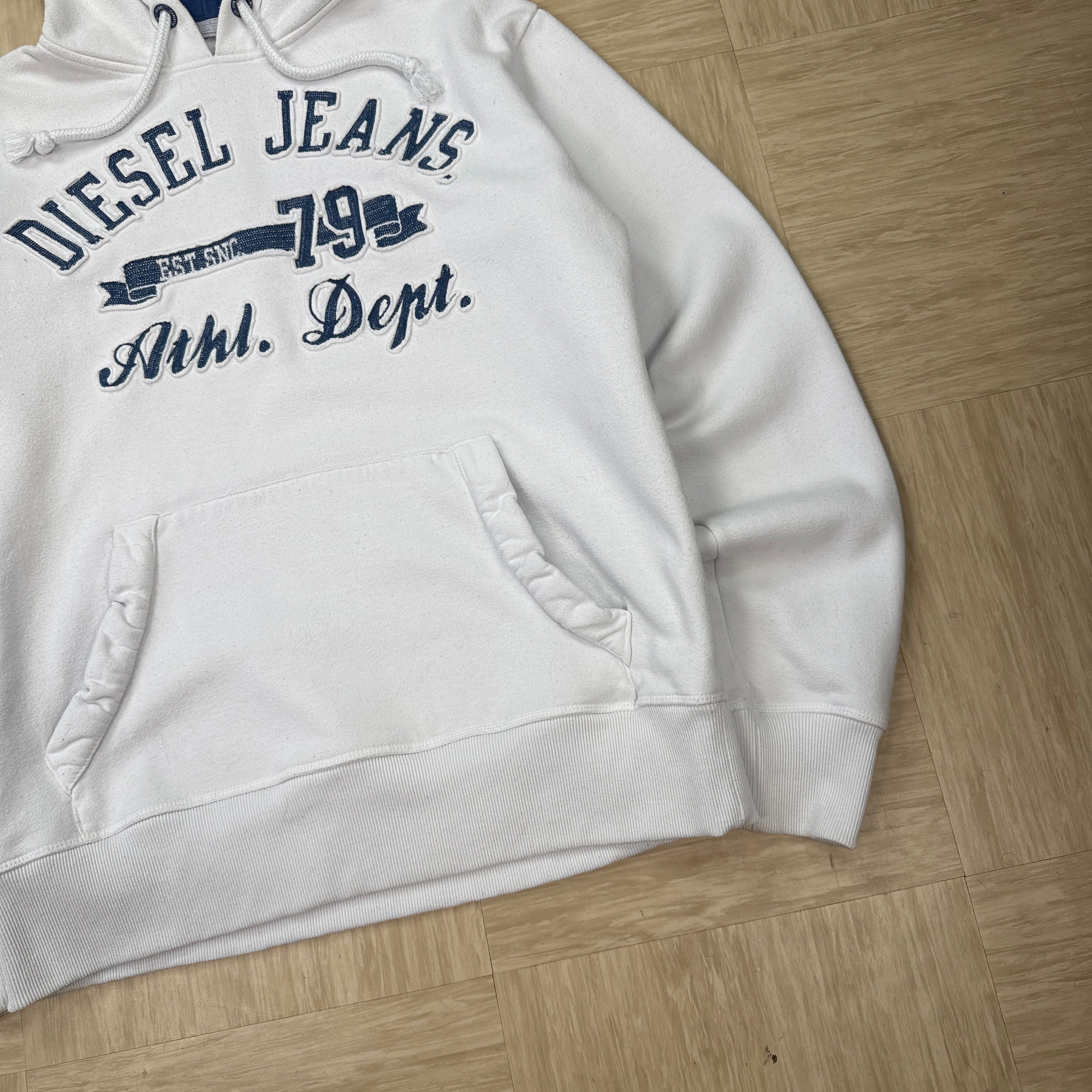 Diesel 1990's graphic embroidered spellout pullover hoodie (L)