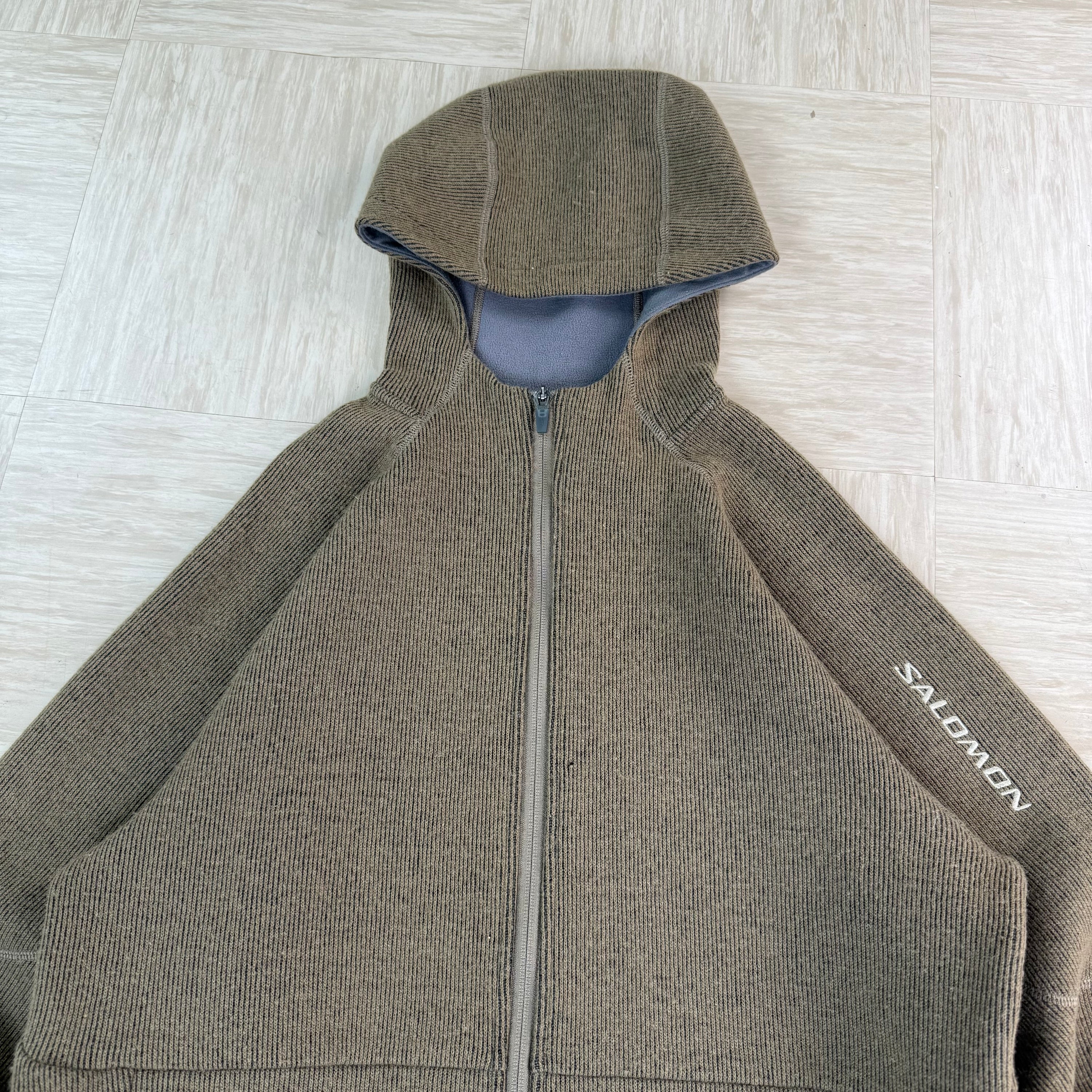 Salomon 2006 technical panelled zip up ribbed hoodie (M)