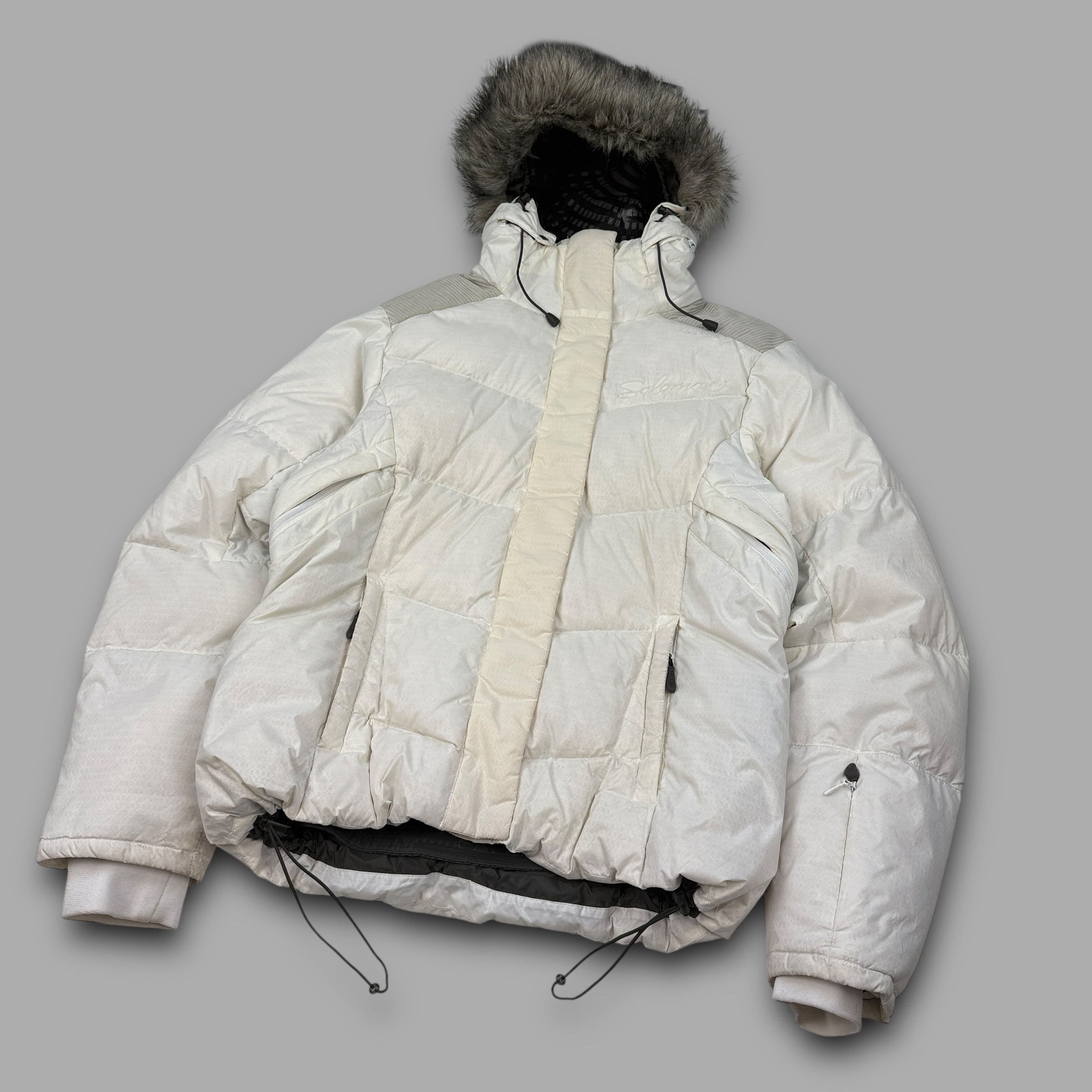 Salomon 2000's technical downfilled vented puffer ski jacket (L) wms