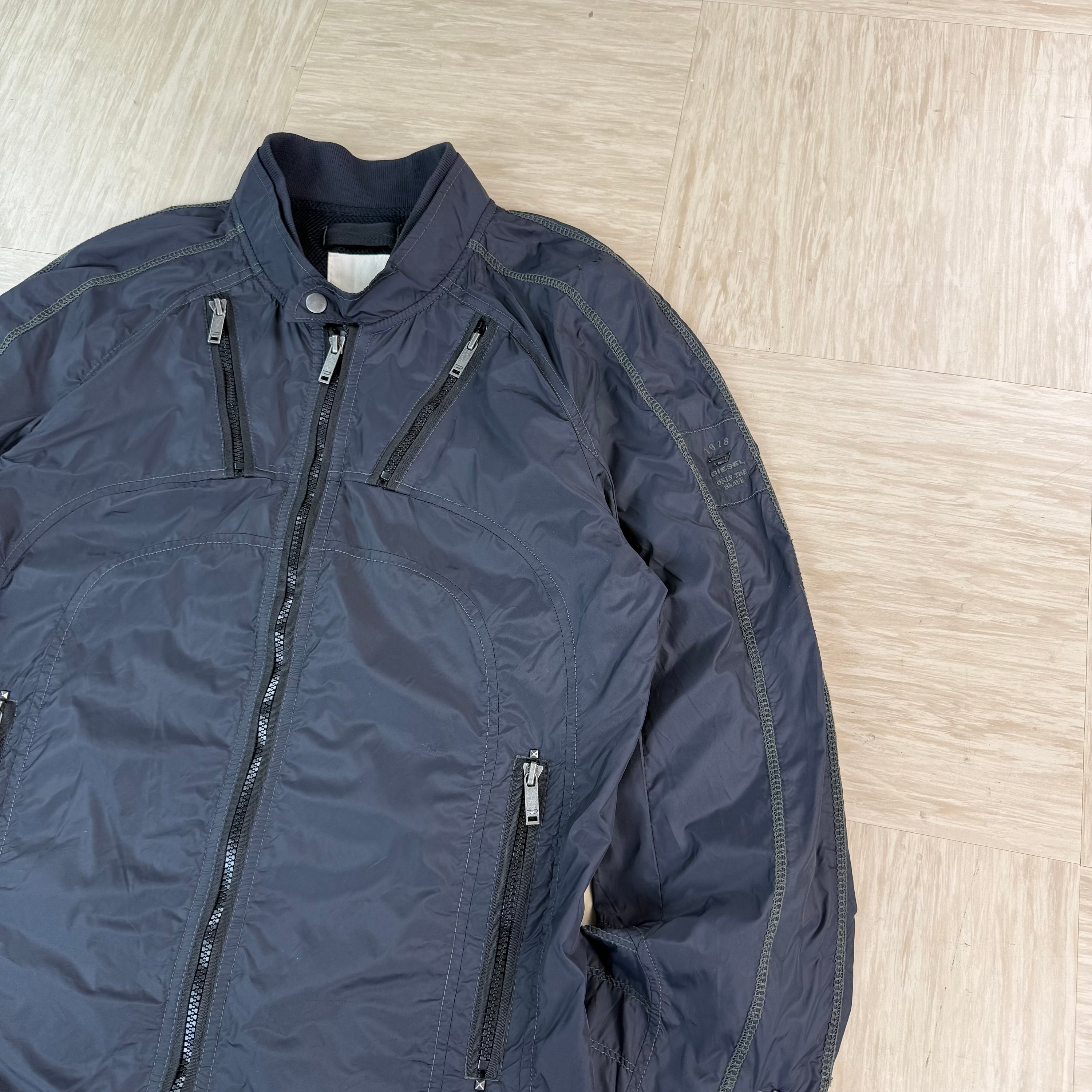 Diesel 2000's technical nylon multi-pocket biker jacket (M)