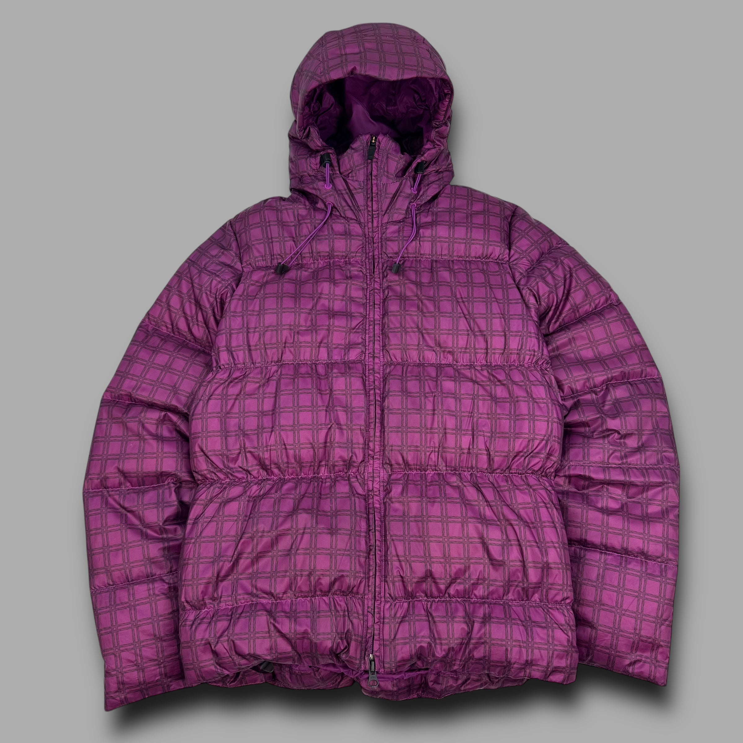 Nike 2000's technical plaid downfilled puffer jacket (M)