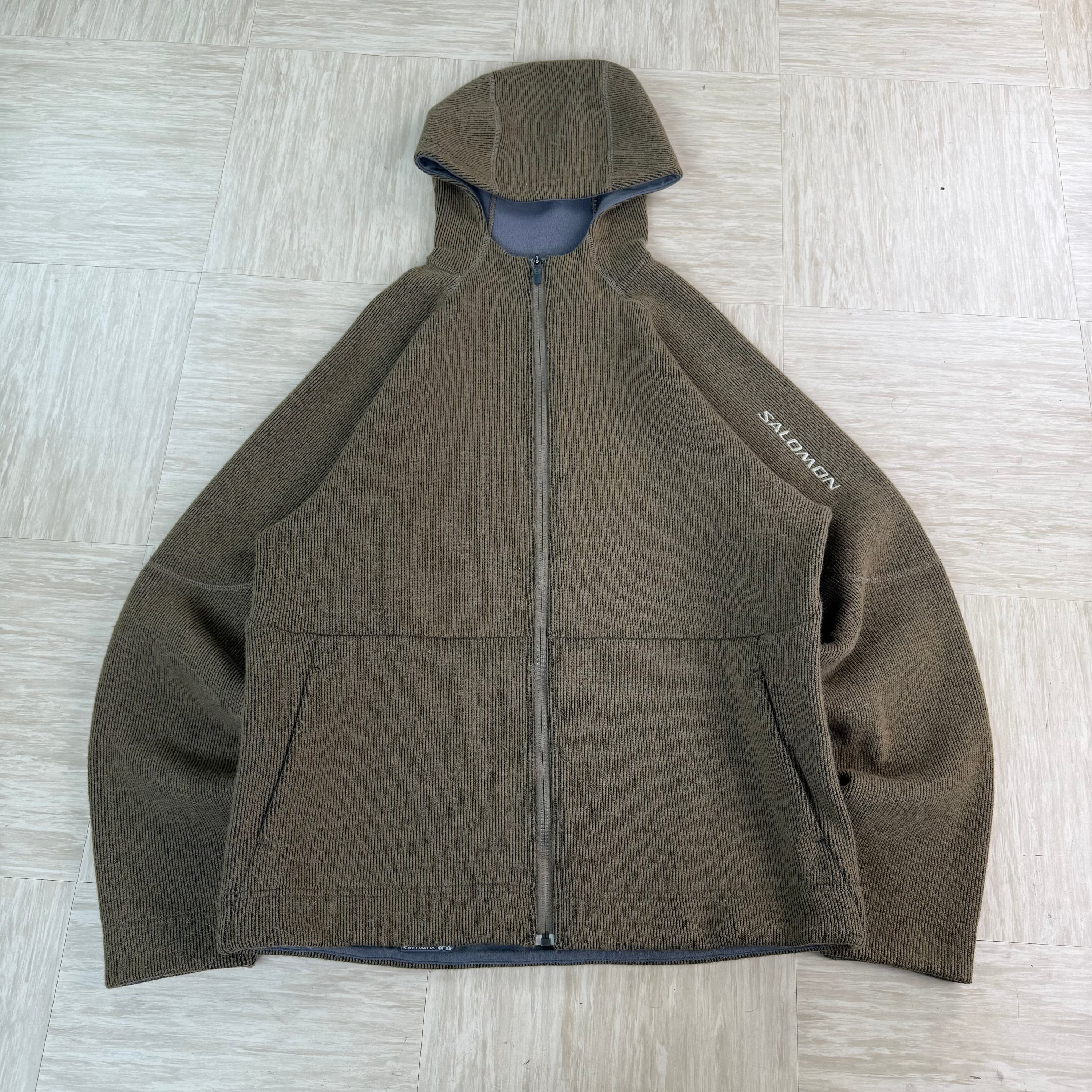 Salomon 2006 technical panelled zip up ribbed hoodie (M)