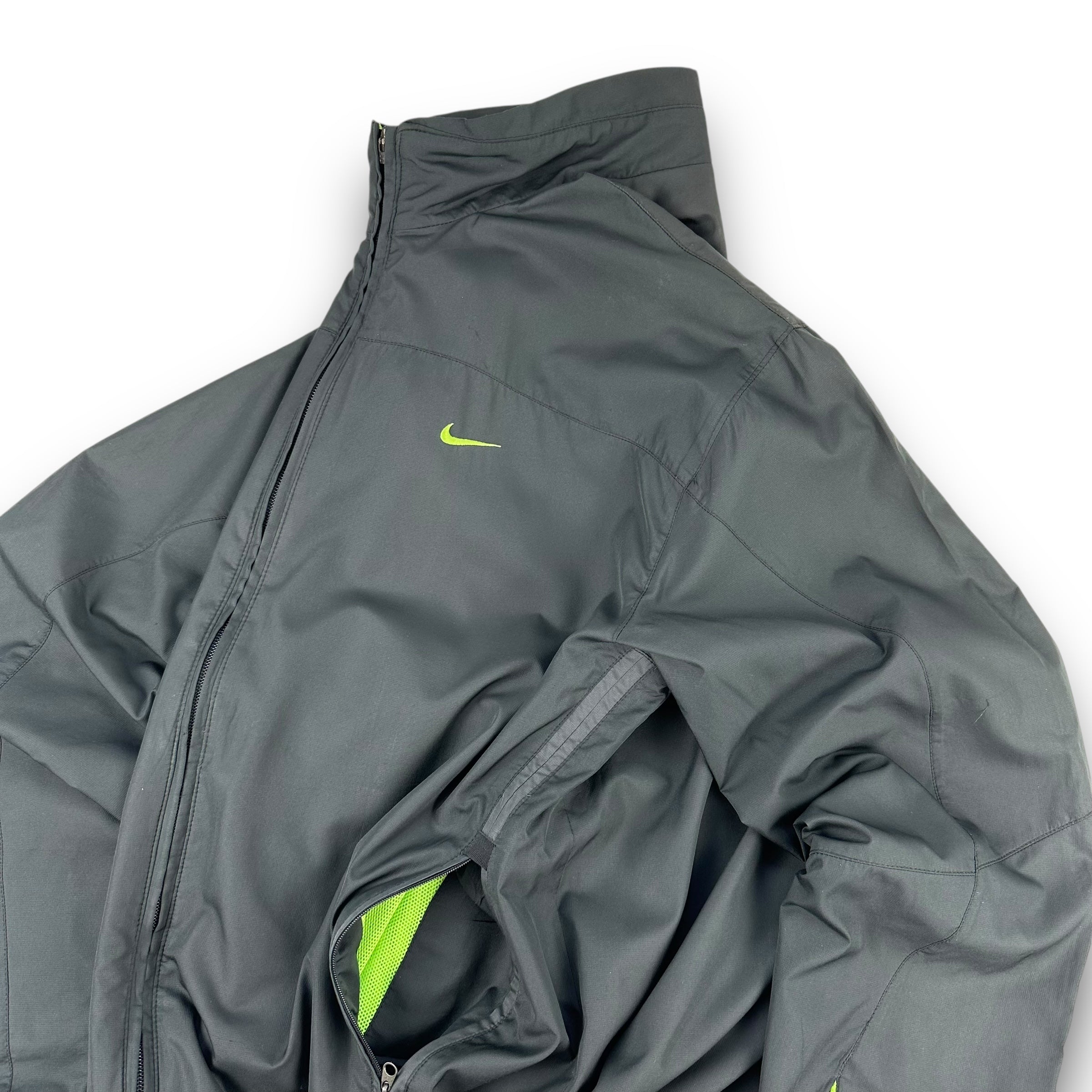 Nike shox 2000's technical neon paneled track jacket (S-M)