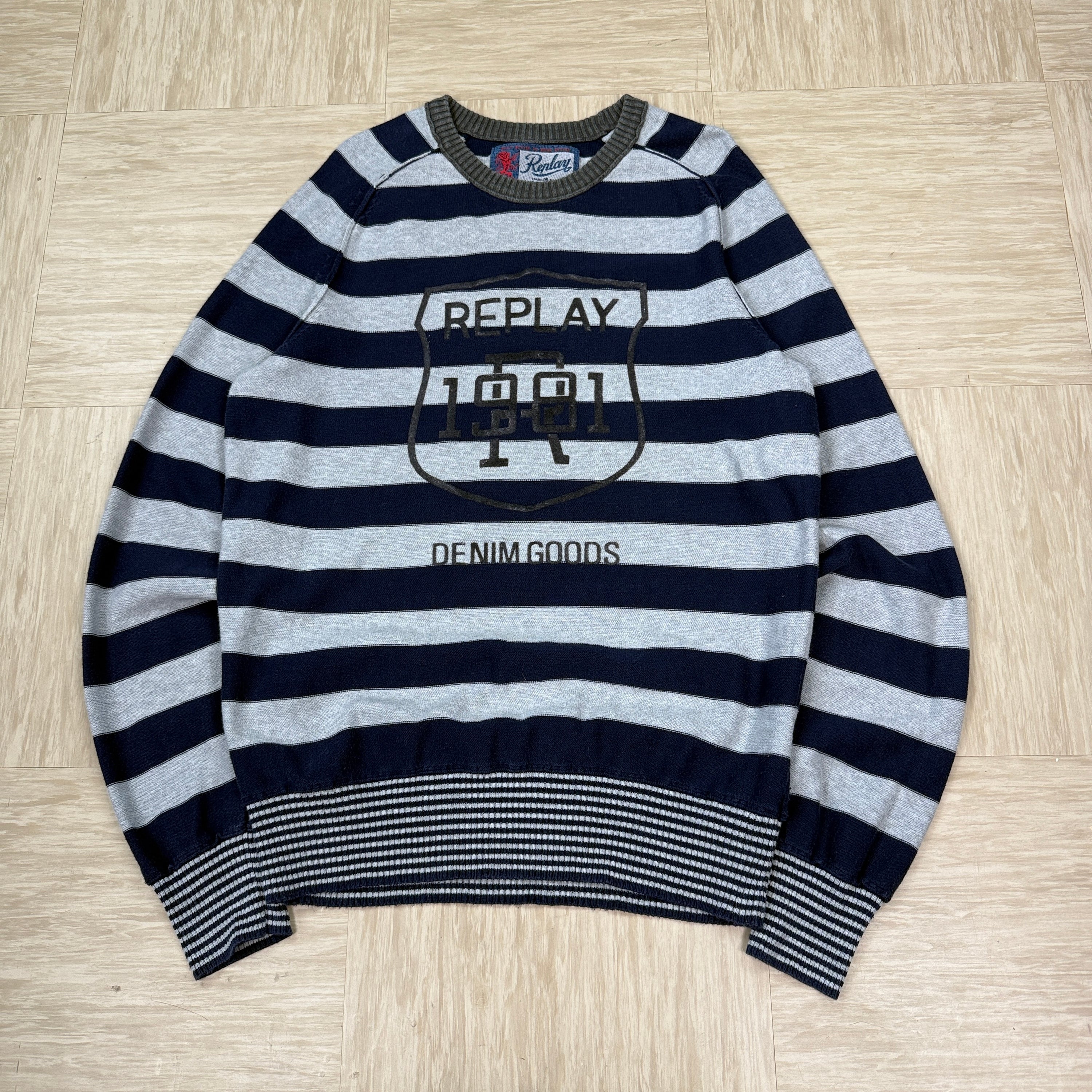Replay pullover horizontal striped jumper (L)