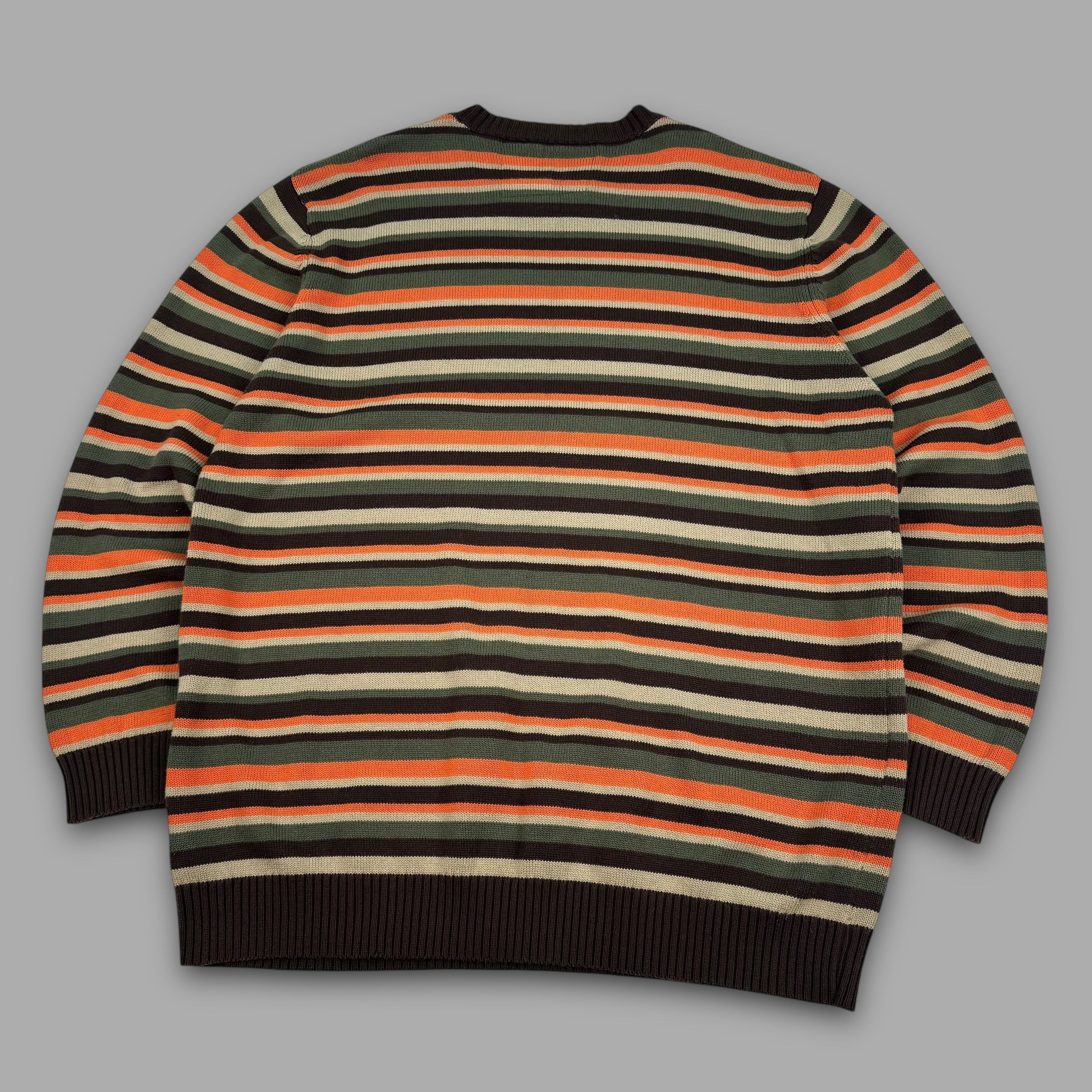 Billabong 2000's horizontal stripe graphic pullover knit sweater (XL)