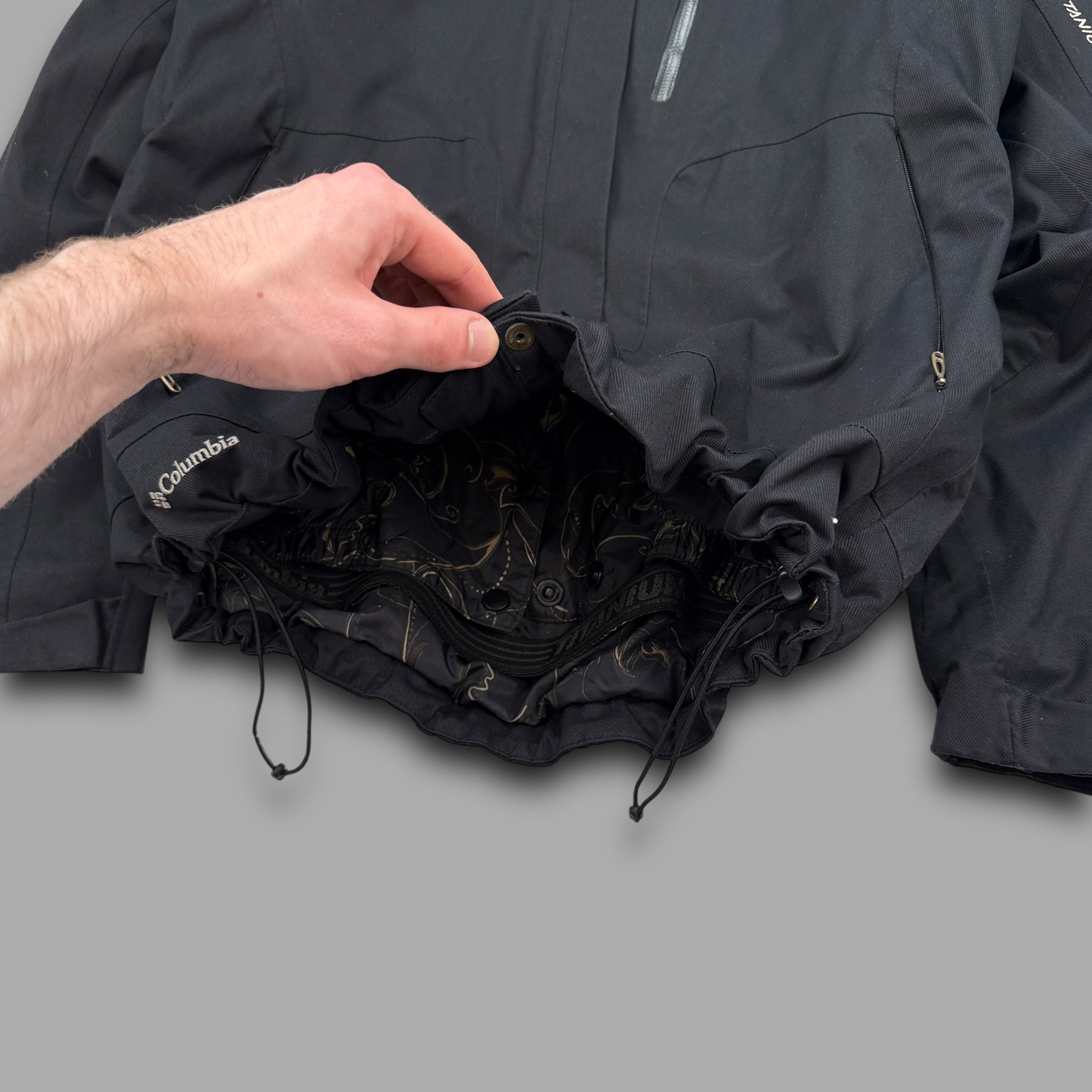 Columbia titanium 2000's technical fur hood waterproof shell jacket (M) wms