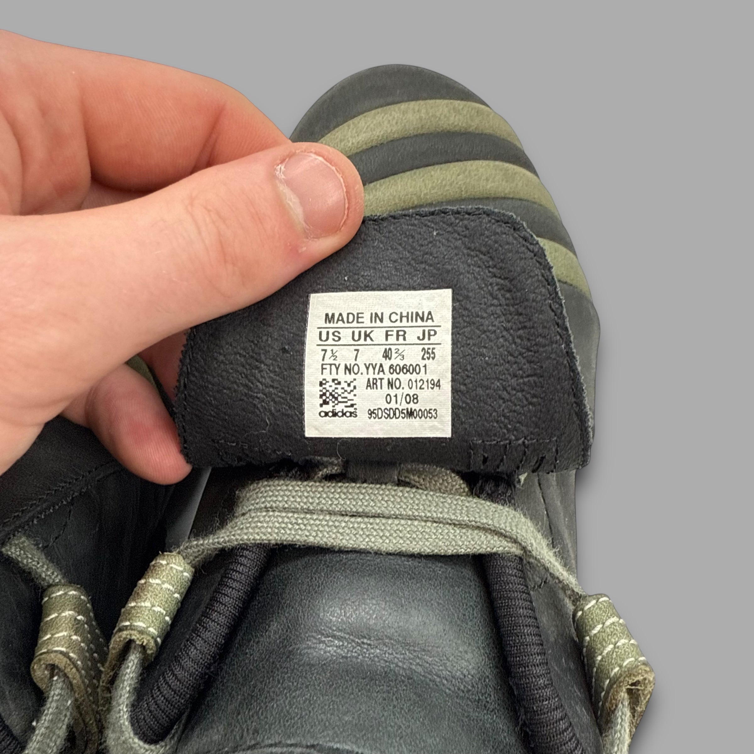Adidas mactelo 2008 leather 'black' slip-on (UK7)