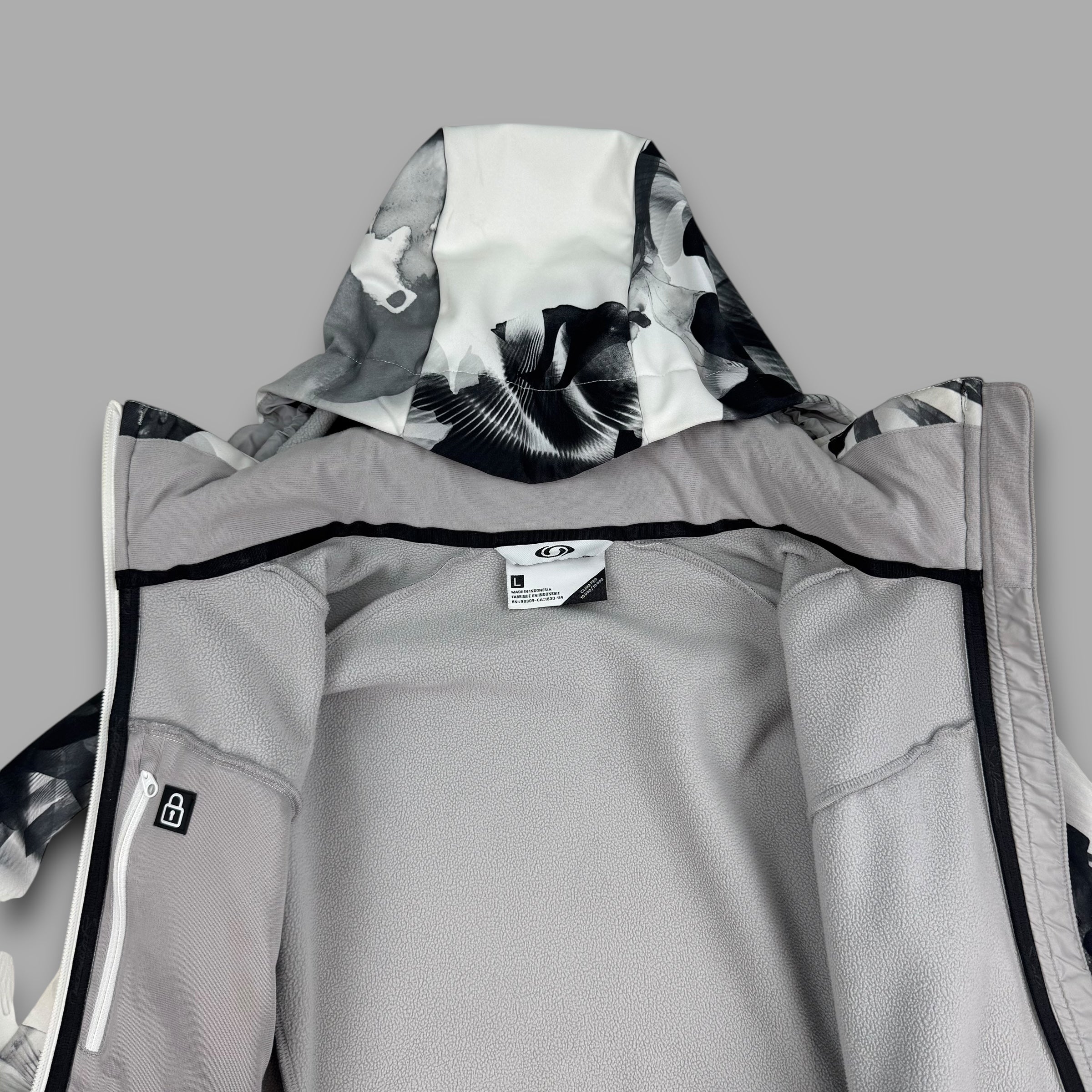 Salomon 2011 technical monogram floral softshell ski jacket (L) wms