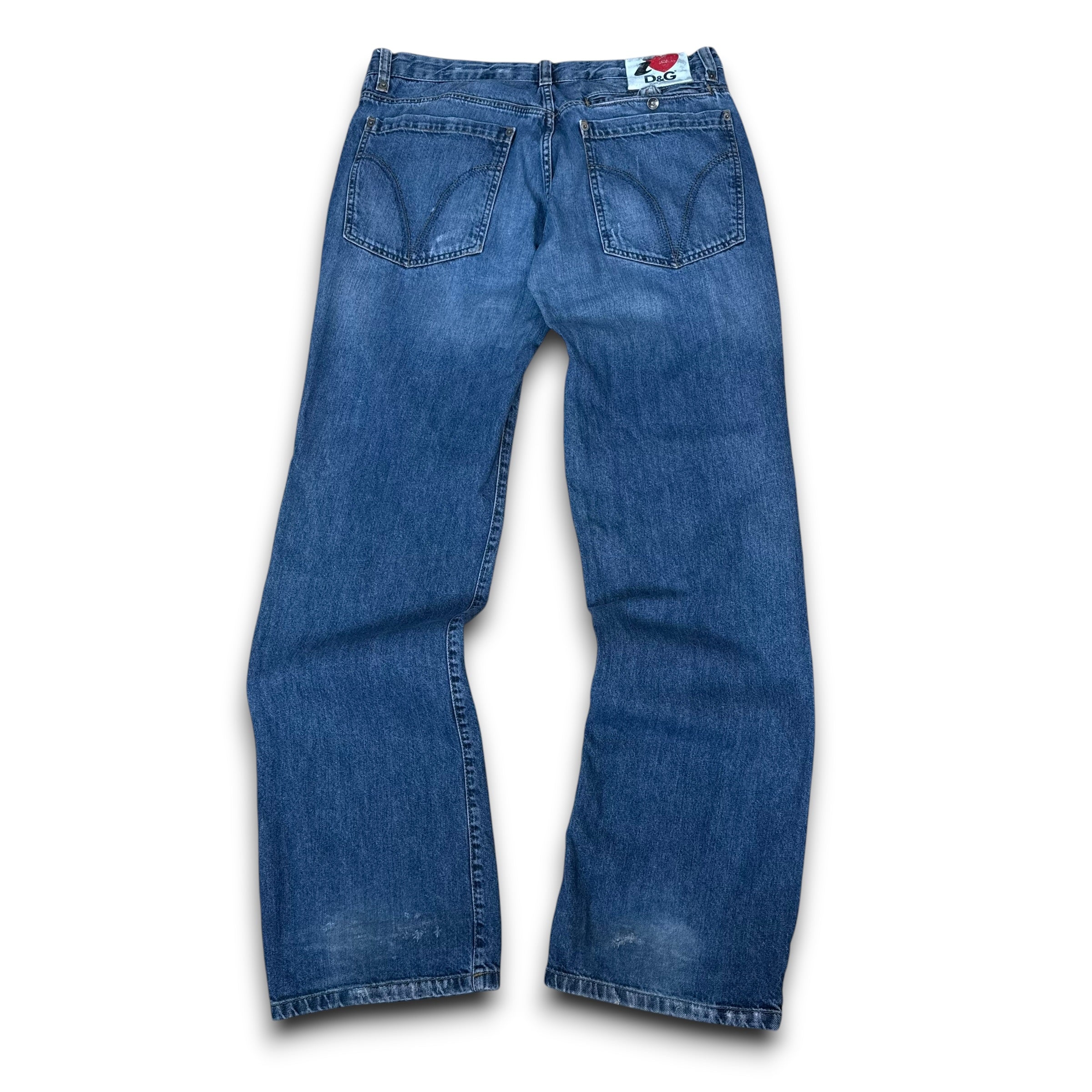 Dolce and gabbana 2000's low rise baggy straight leg denim jeans (M-L)