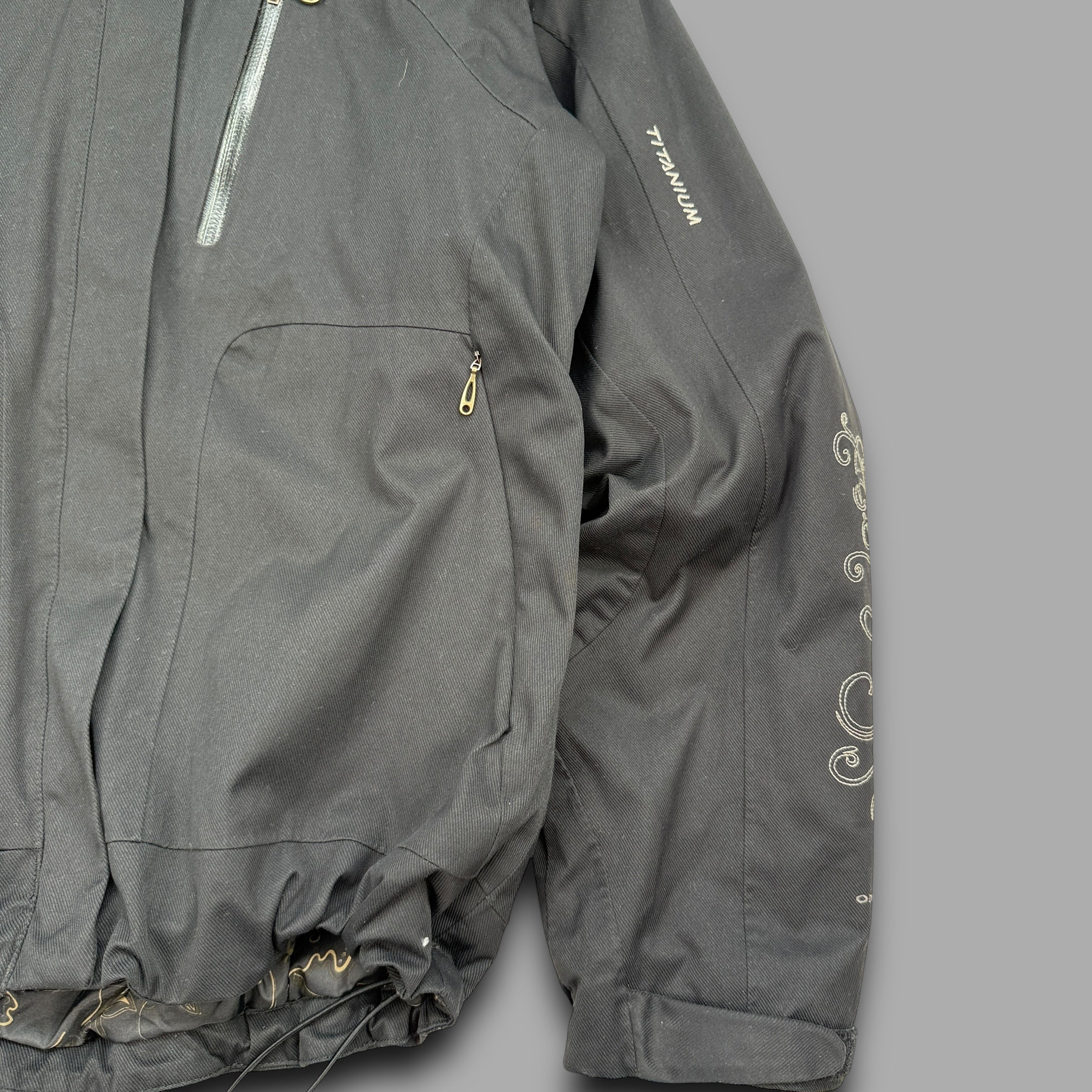 Columbia titanium 2000's technical fur hood waterproof shell jacket (M) wms