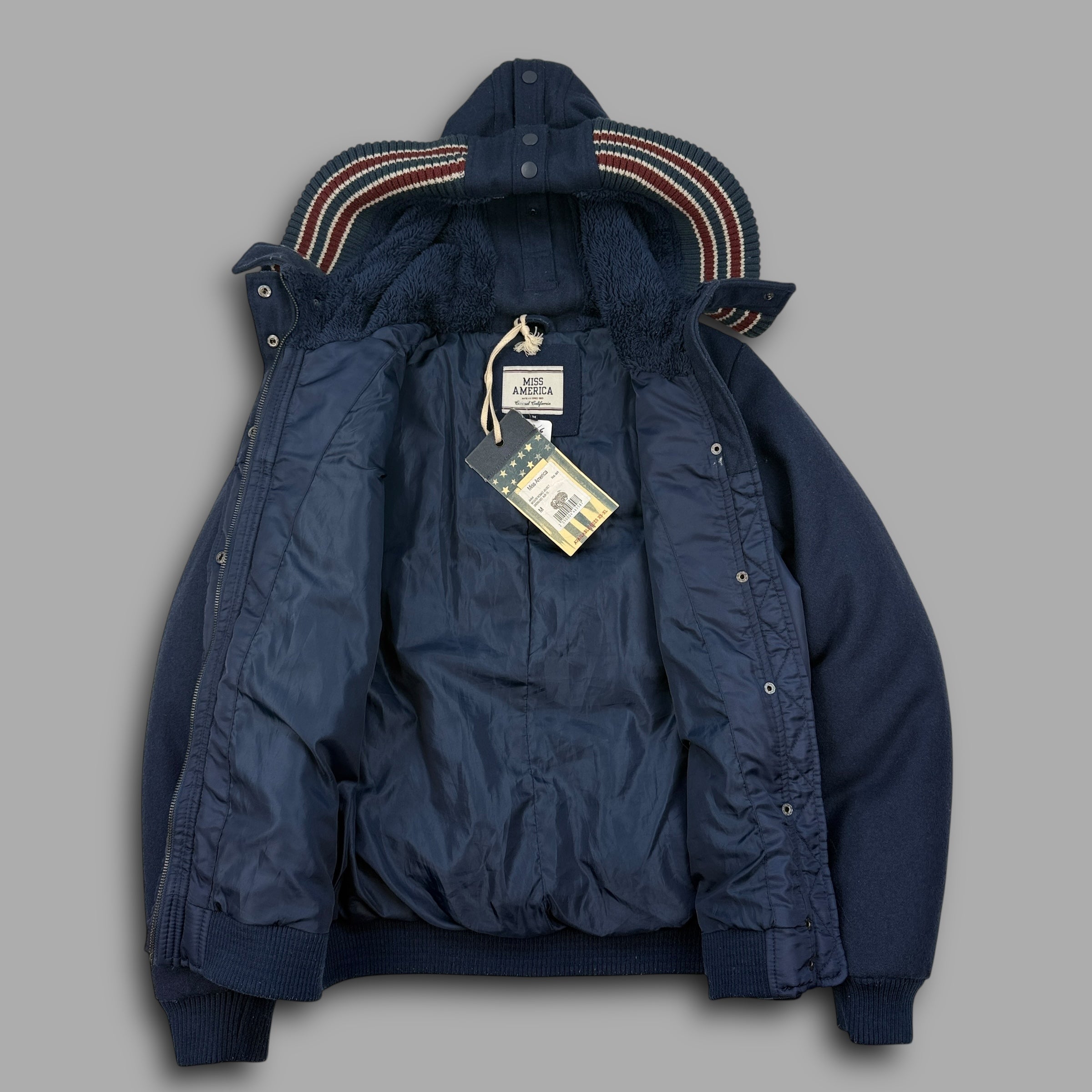 Miss America 2000's split hood bomber jacket (M) wms