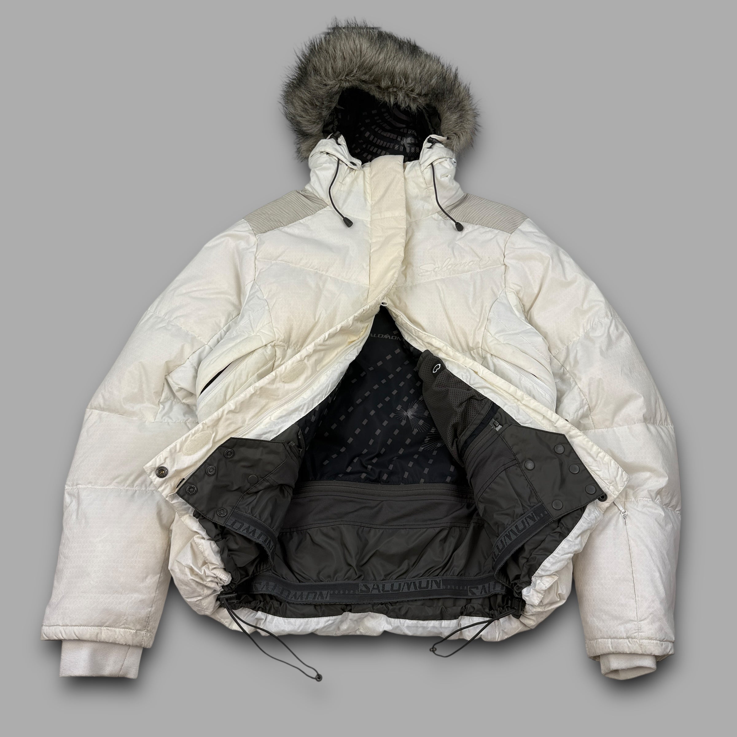 Salomon 2000's technical downfilled vented puffer ski jacket (L) wms