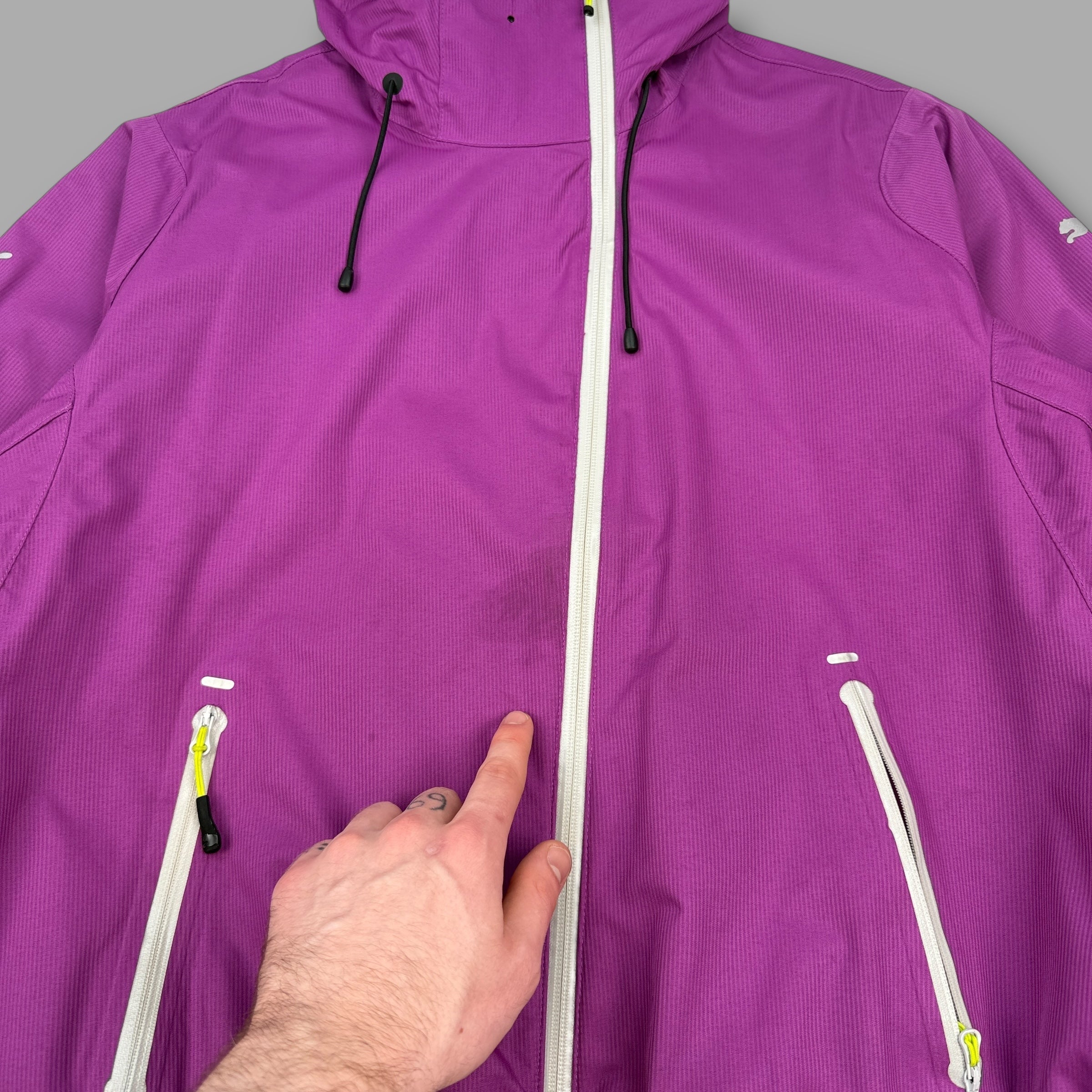 Puma 2000's technical asymmetrical zip softshell balaclava jacket (M) wms