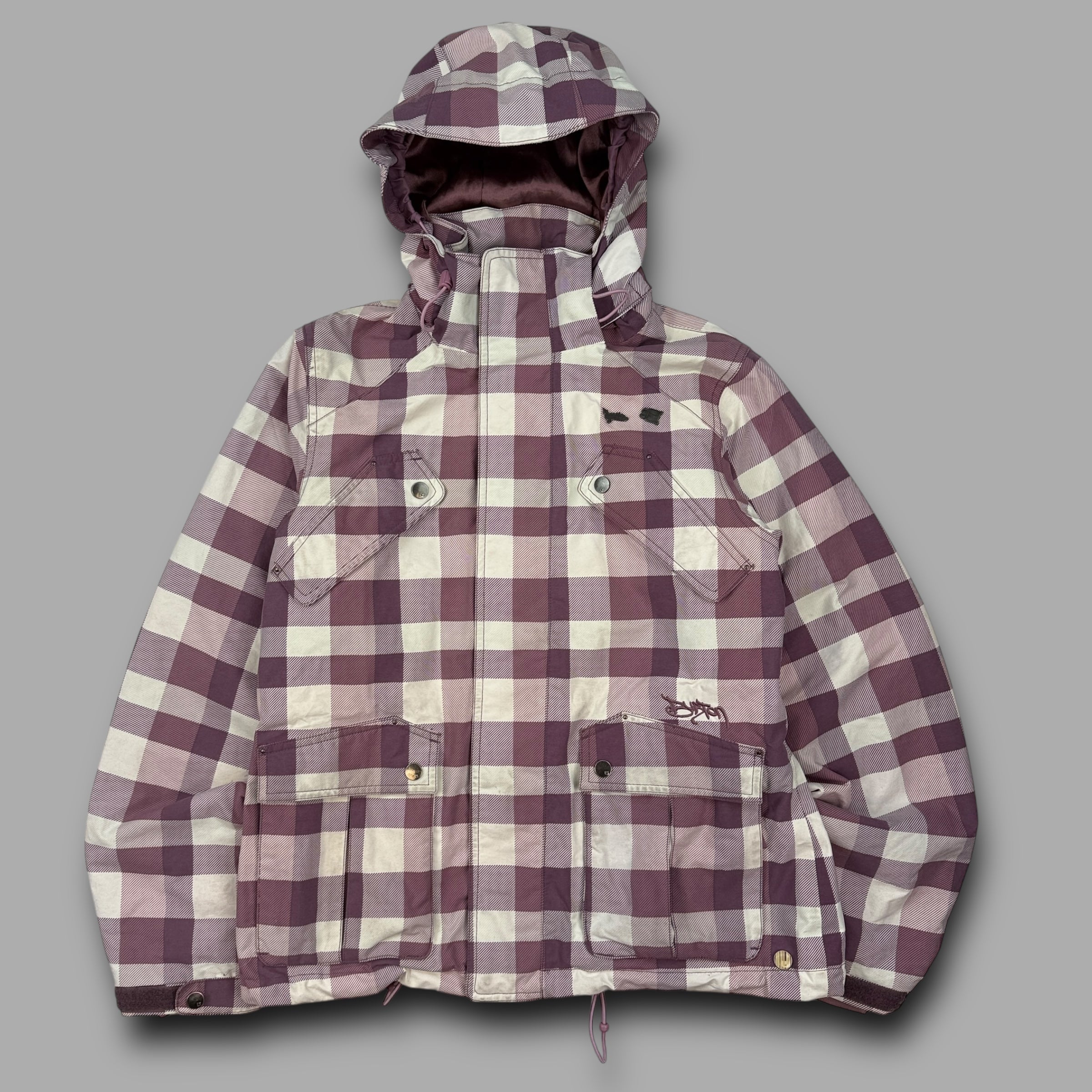 Burton 2000's technical plaid fleece lined ski jacket (M) wms