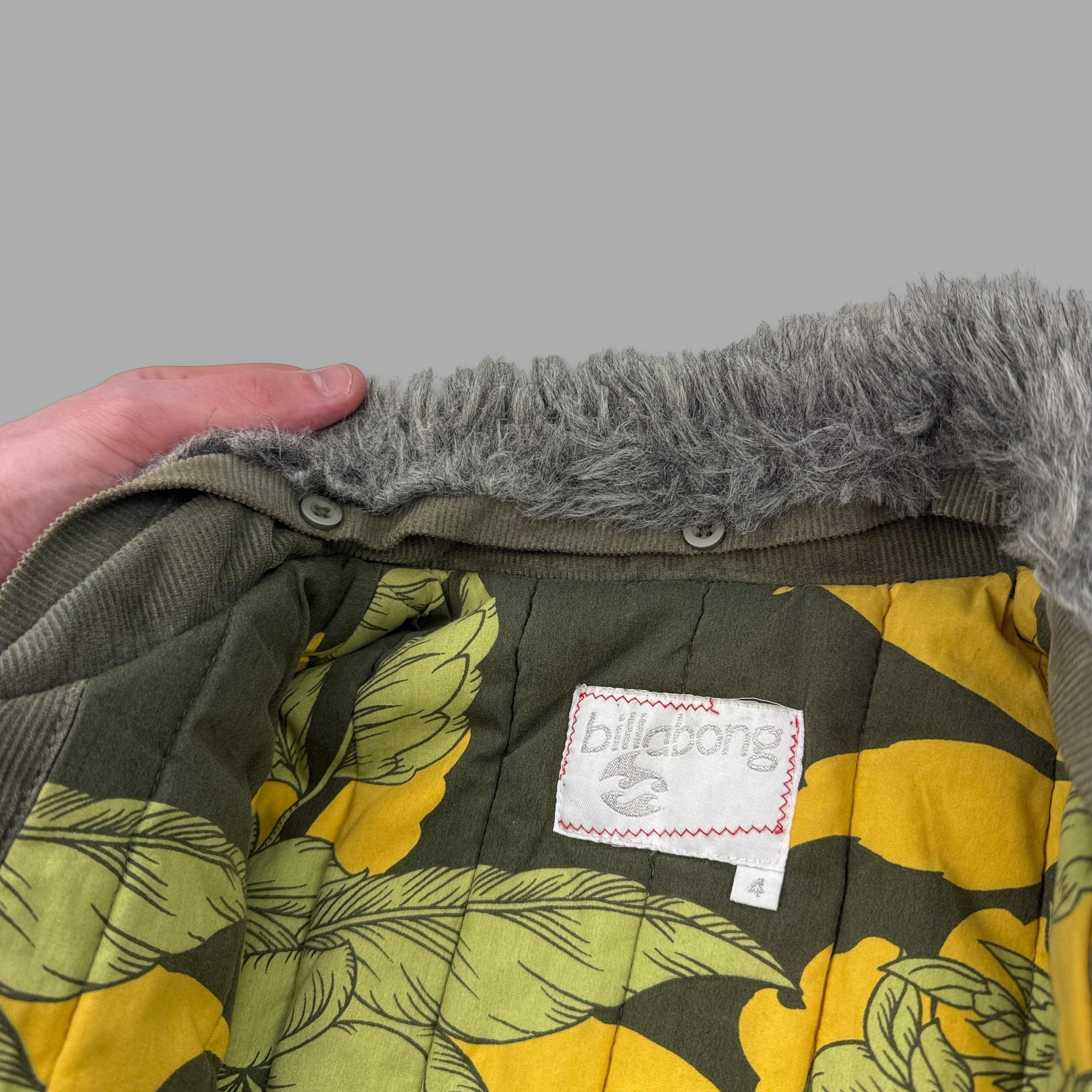 Billabong 2000's corduroy multi-pocket fur collar zip-up jacket (S)
