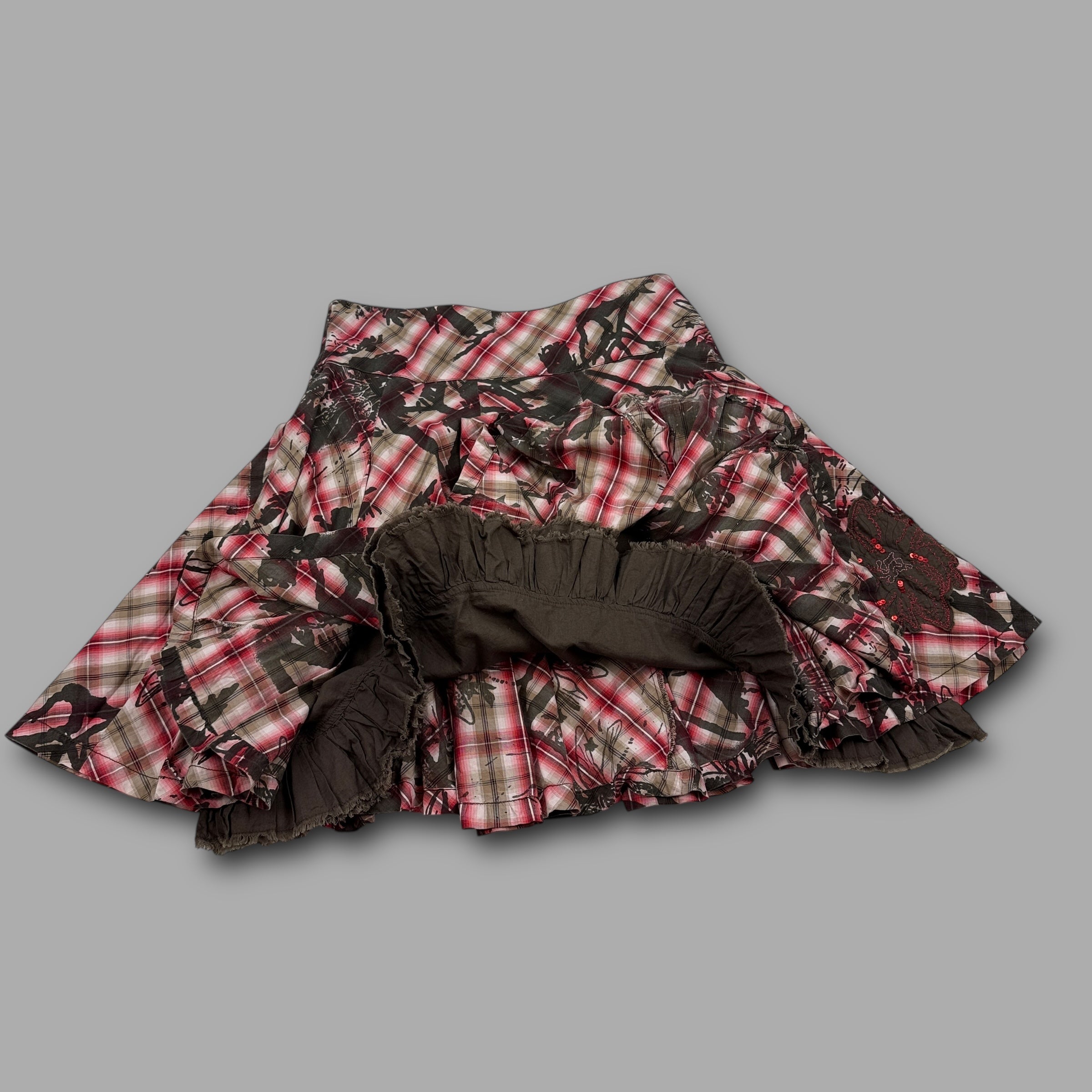 O'Neill 2000's plaid multi-layered midi skirt (XL) wms